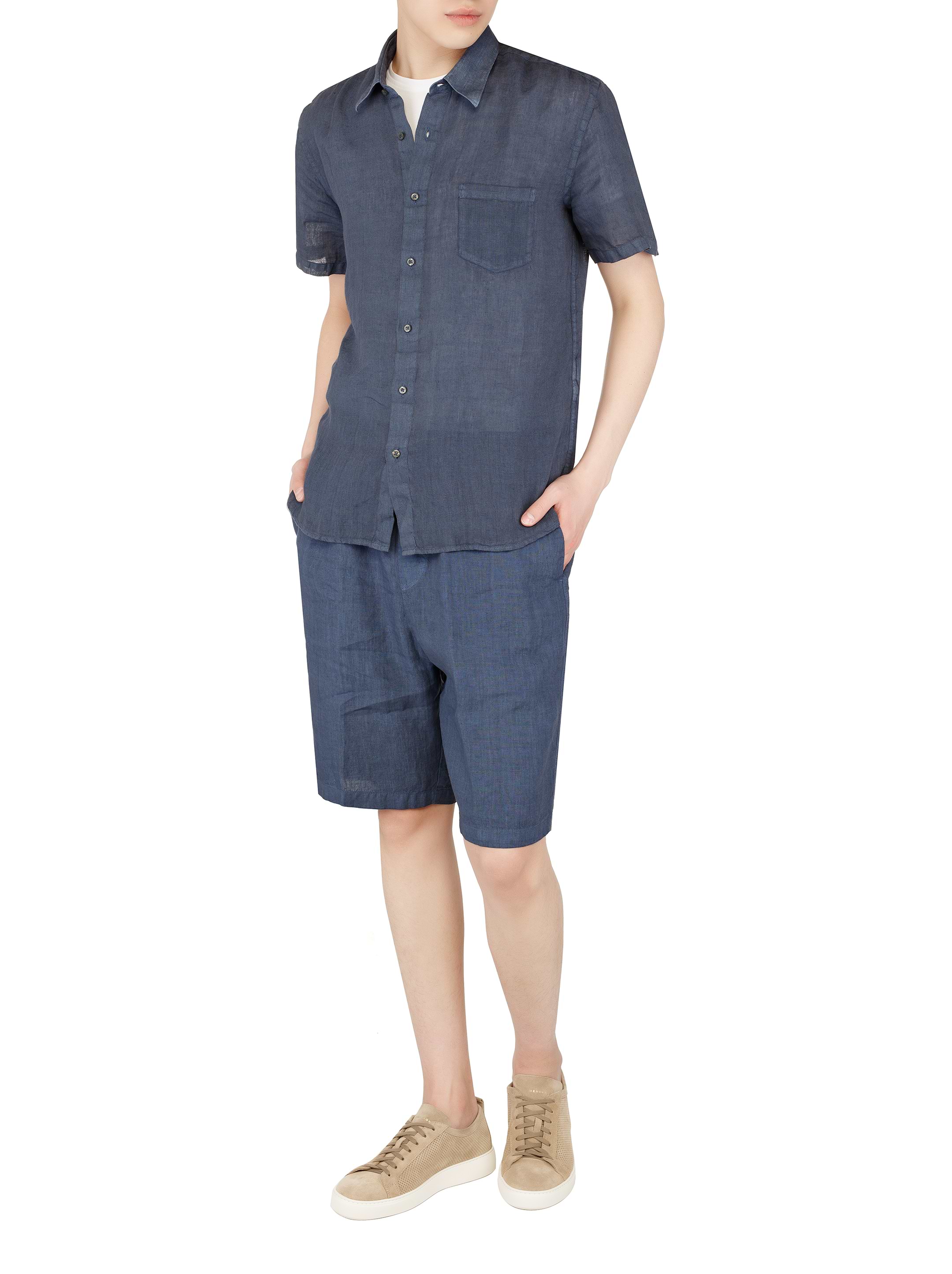 120% Lino men's Linen shorts with drawstring - buy for 78300