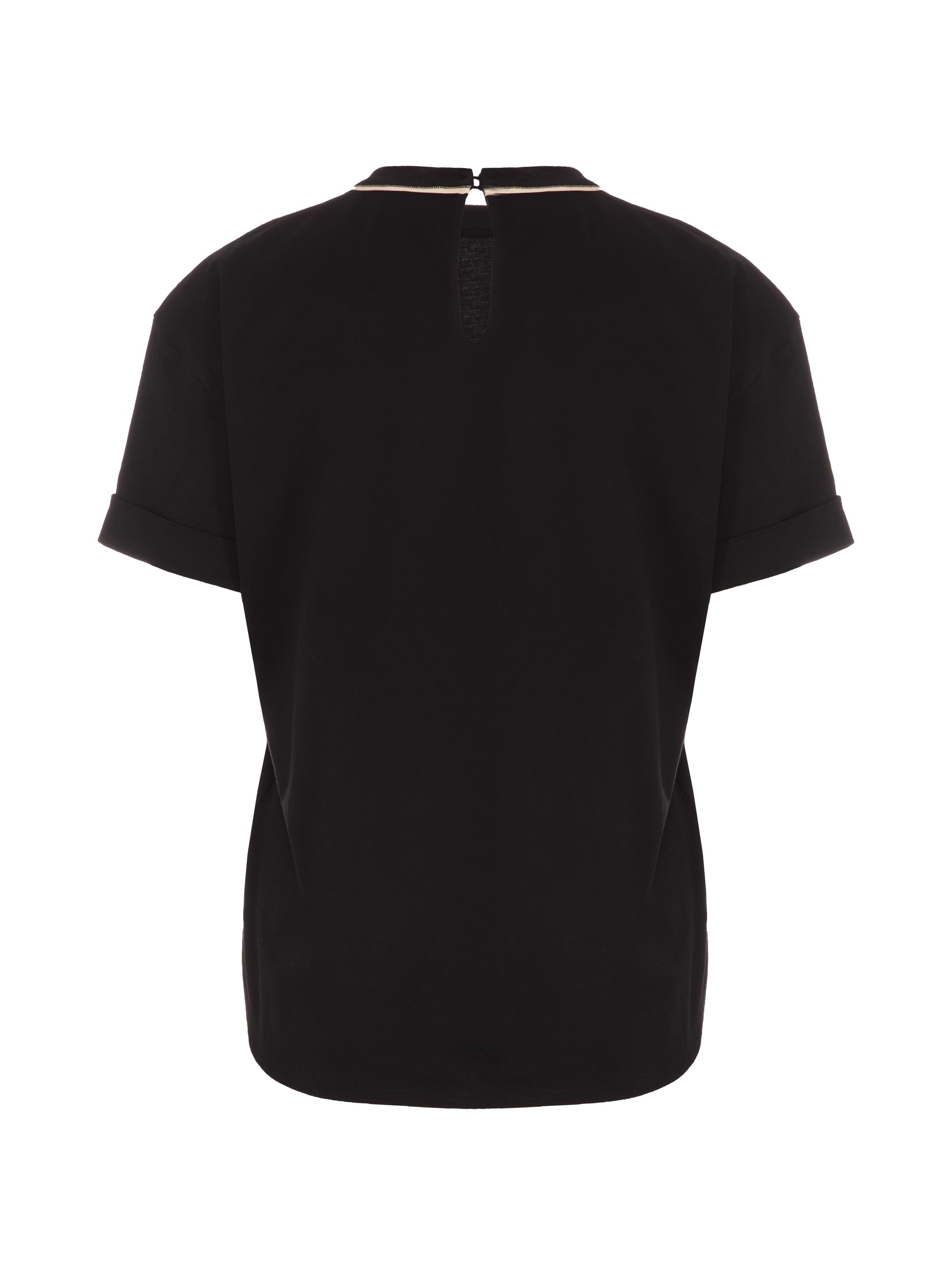Brunello Cucinelli women's Cotton t-shirt with monil chain