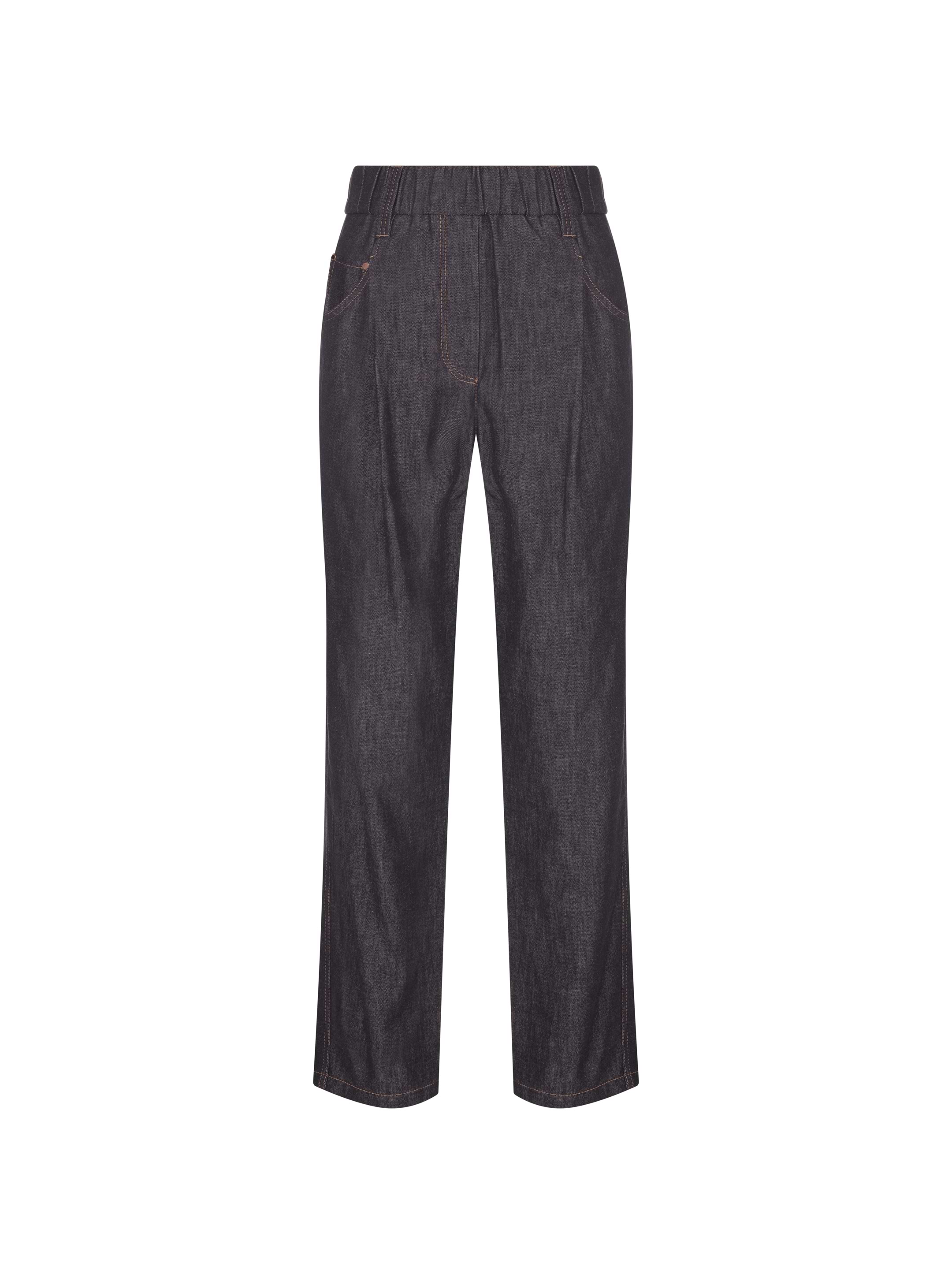 【関税＆送料込み】Brunello Cucinelli Woman'S Black Cotton Brunello Cucinelli - Black Cotton & Silk Spa Pant
