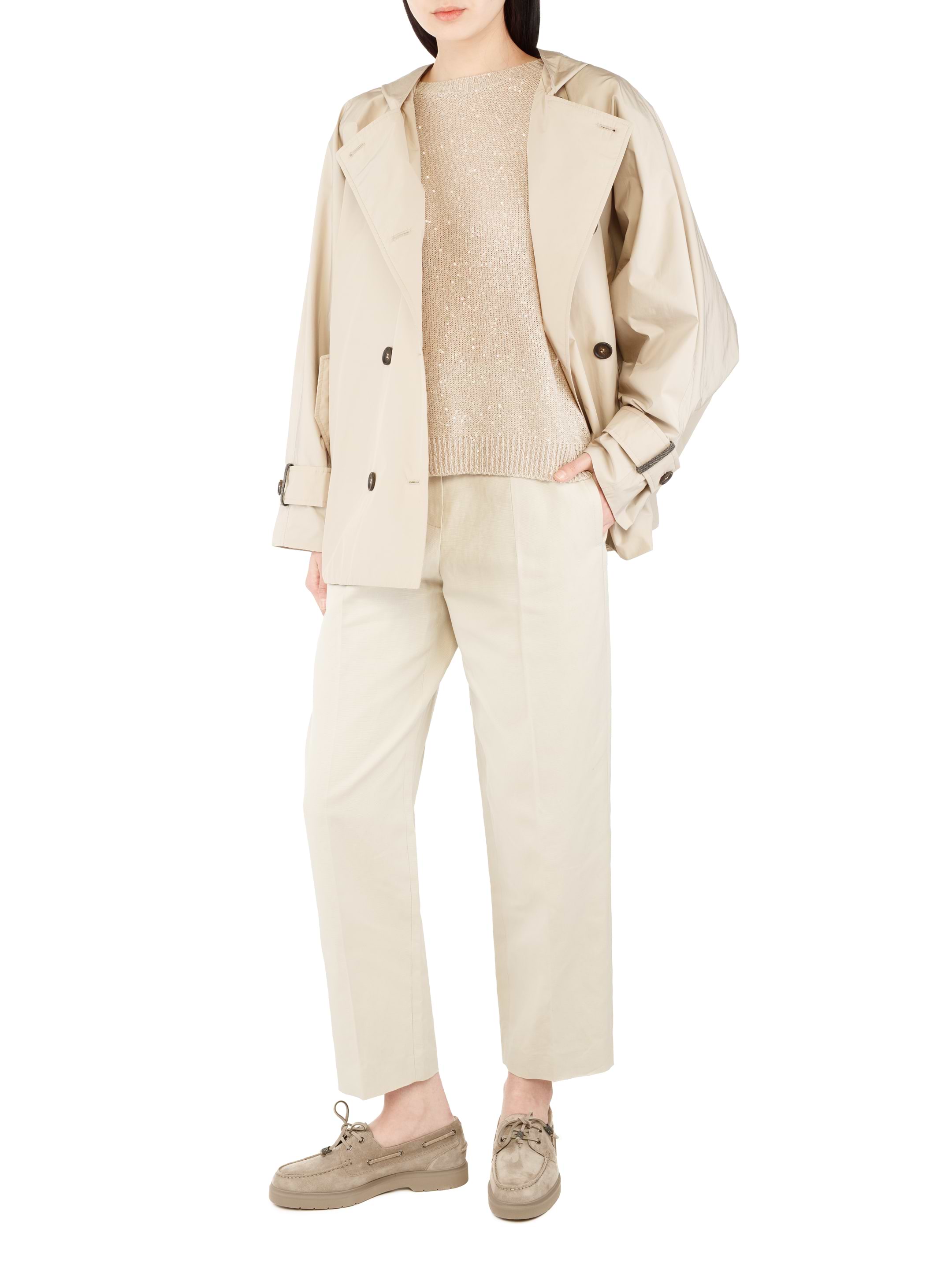 パンツ BRUNELLO CUCINELLI Women Straight Pants MH547P8308 C169 BEIG Brunello Cucinelli women's Cotton straight leg pants - buy