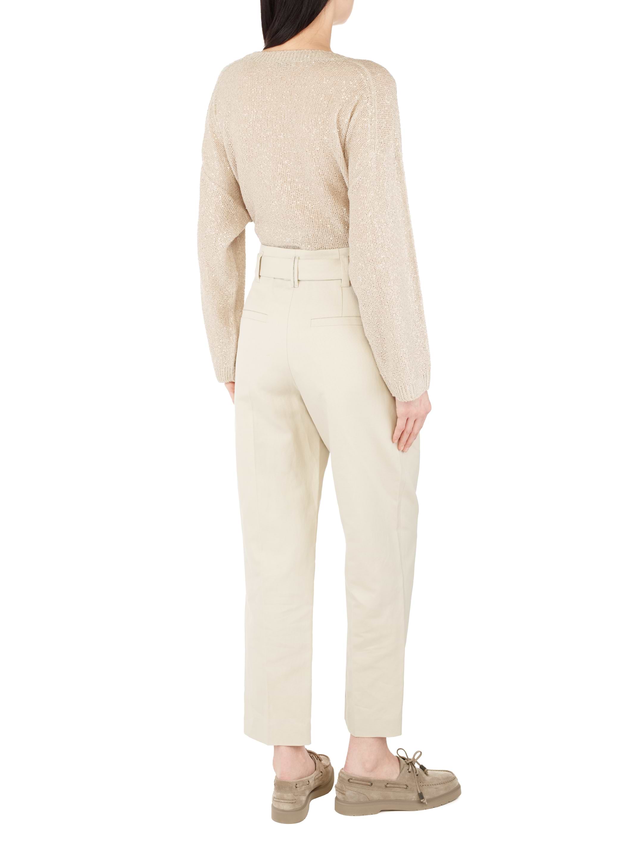 パンツ BRUNELLO CUCINELLI Women Straight Pants MM633P8843 C200 Beig Brunello Cucinelli women's Cotton straight leg pants - buy