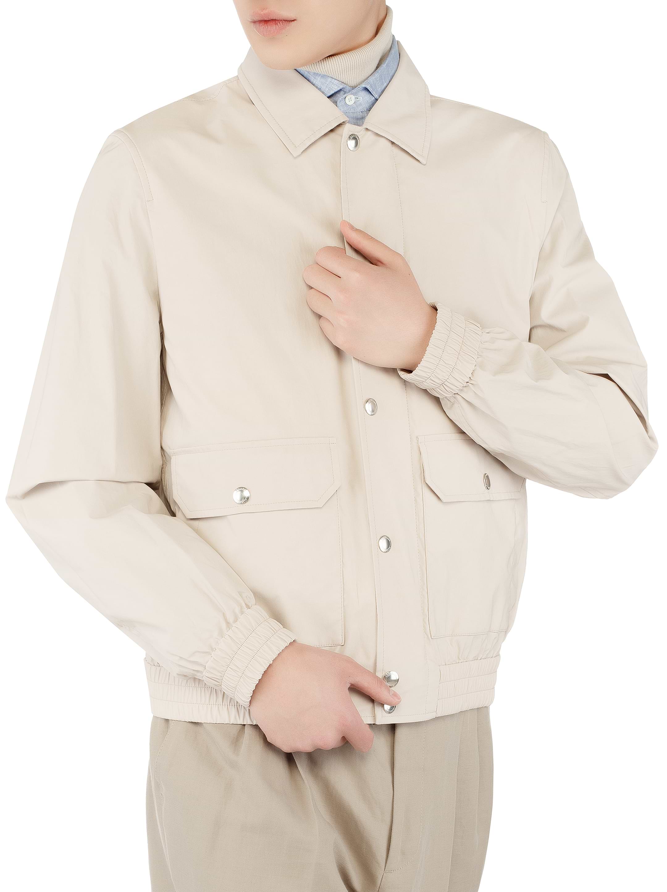 VIP【関税送料無料】希少 Brunello Cucinelli Cotton Jacket Brunello Cucinelli Men's Full-Zip Leather Jacket with