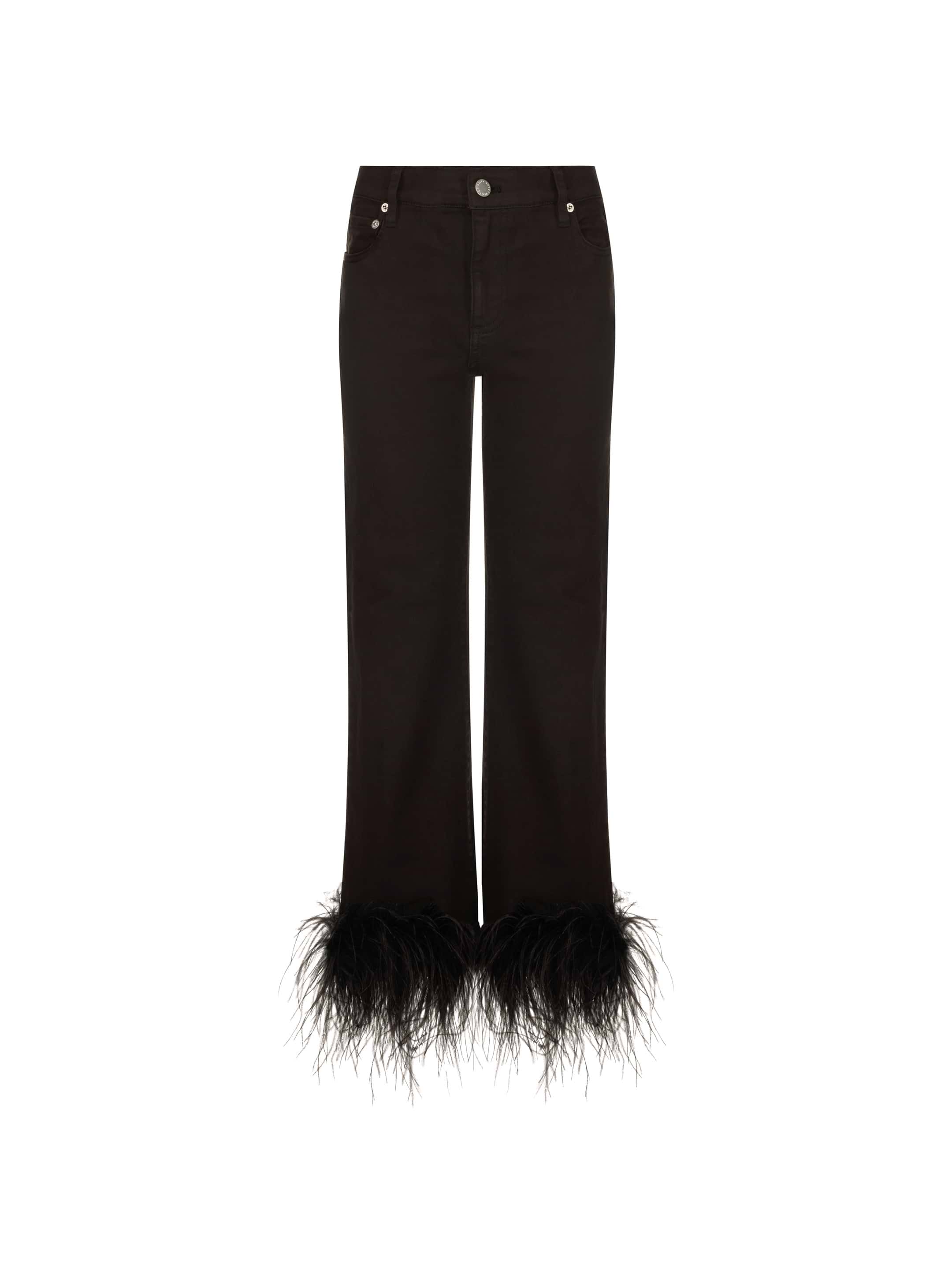 アリス Alice+Olivia women's Straight jeans with feathers - buy for