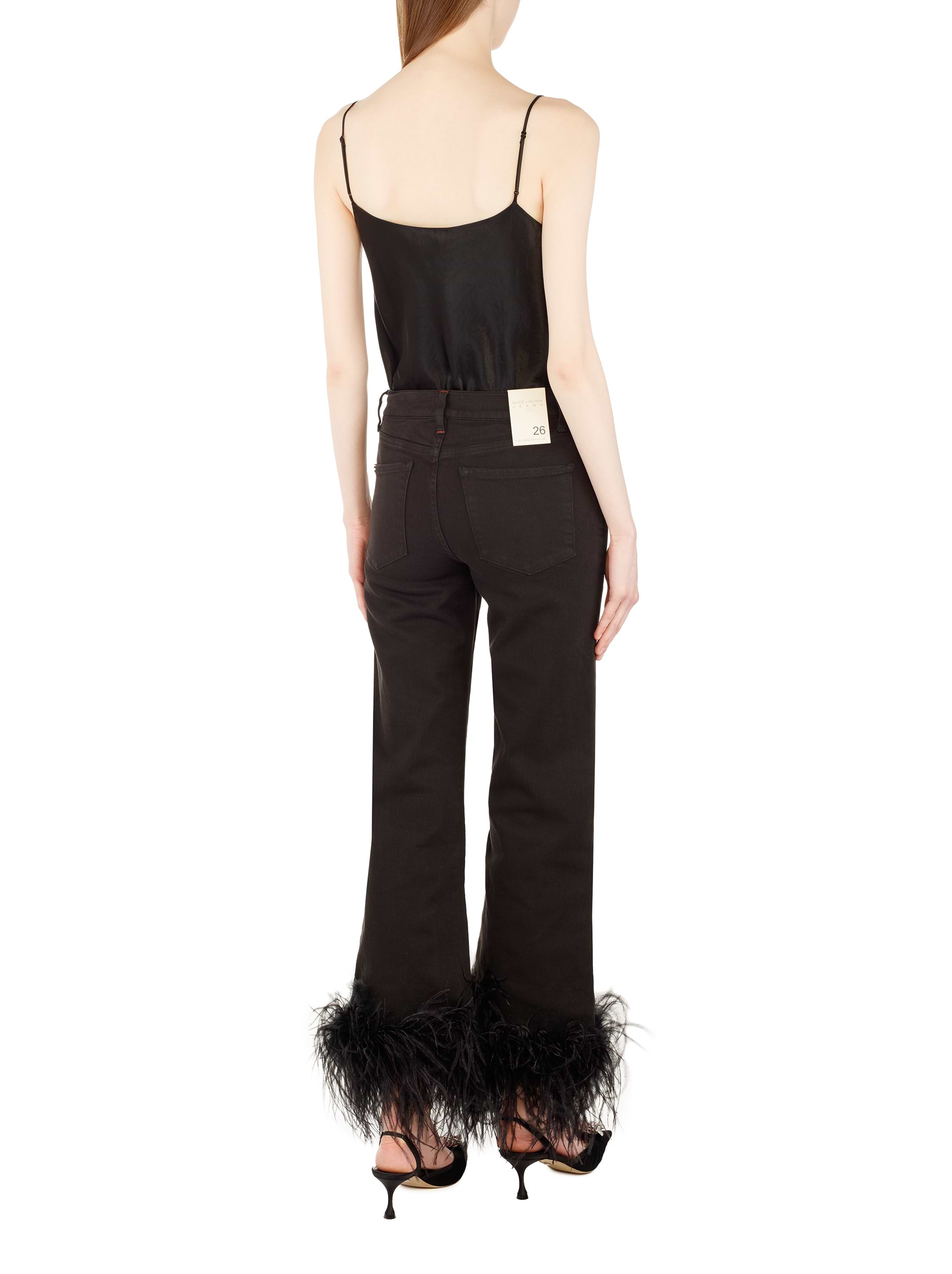 アリス Alice+Olivia women's Straight jeans with feathers - buy for