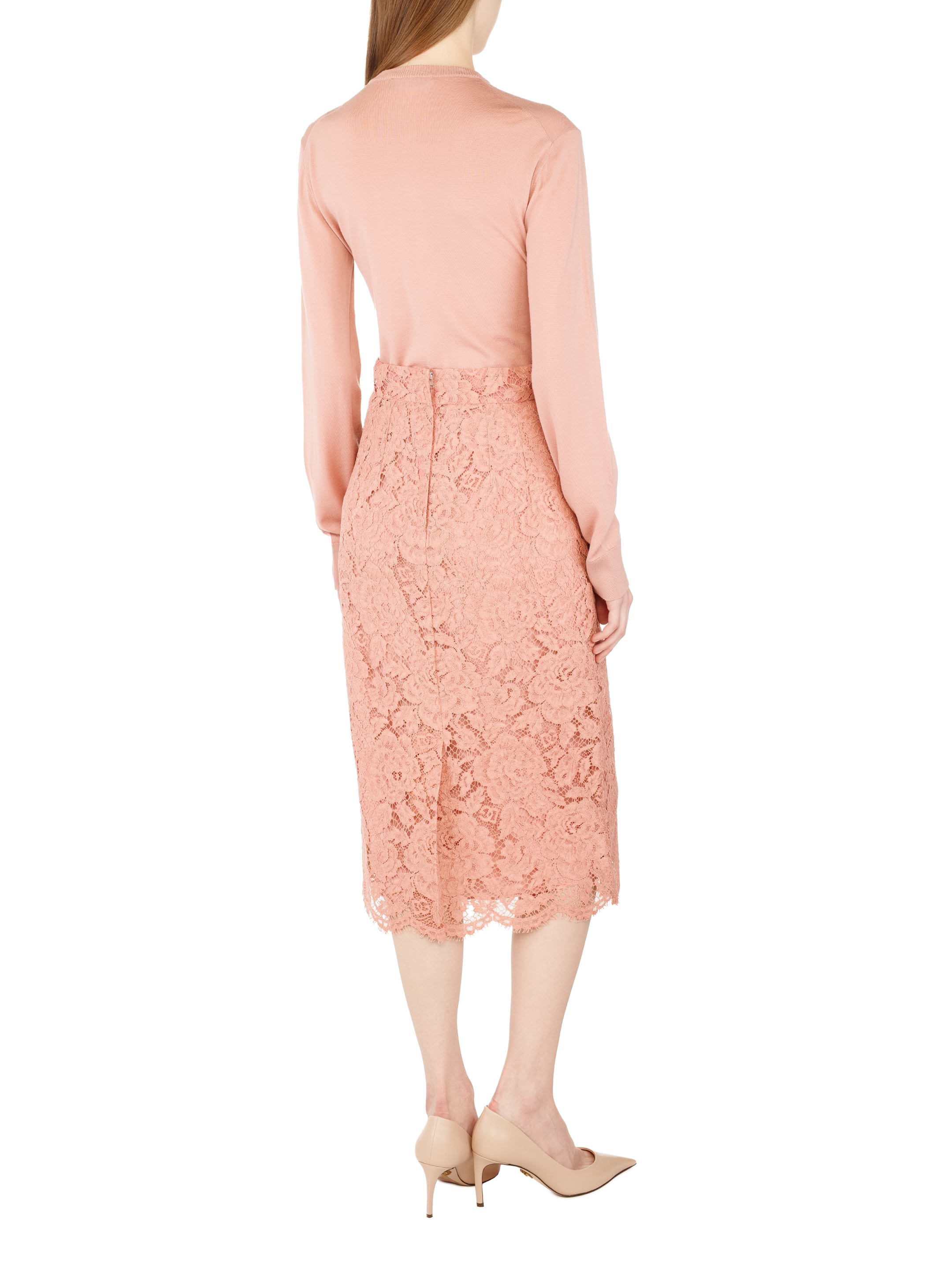 VIP【送料関税込】DOLCE&GABBANA LACE MIDI SKIRT Black Cotton-blend Chantilly lace midi skirt | DOLCE&GABBANA