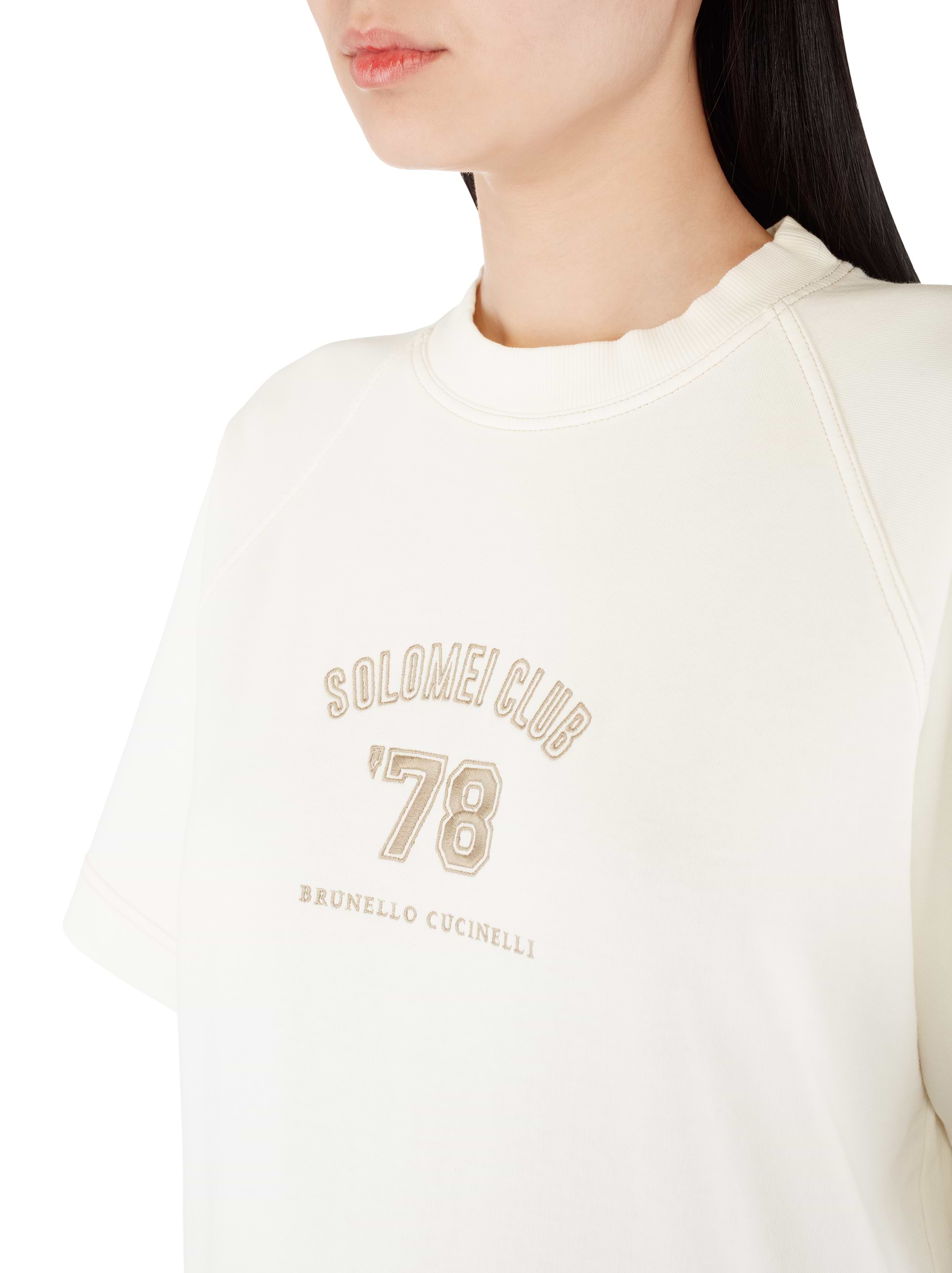 Tシャツ・カットソー BRUNELLO CUCINELLI Women Hoodies MD828SB806C8329 WHITE Brunello Cucinelli Hooded sweatshirt