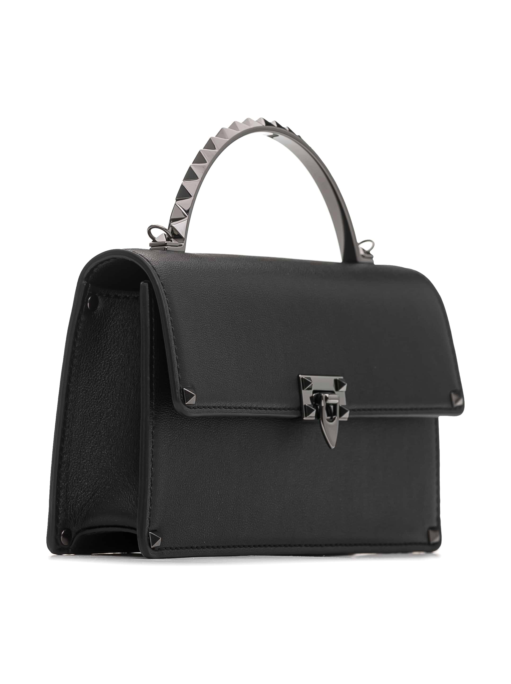 ハンドバッグ VALENTINO GARAVANI BLACK LEATHER ROCKSTUD MINI BAG Valentino Rockstud Mini Shoulder Shoulder Bag Black in