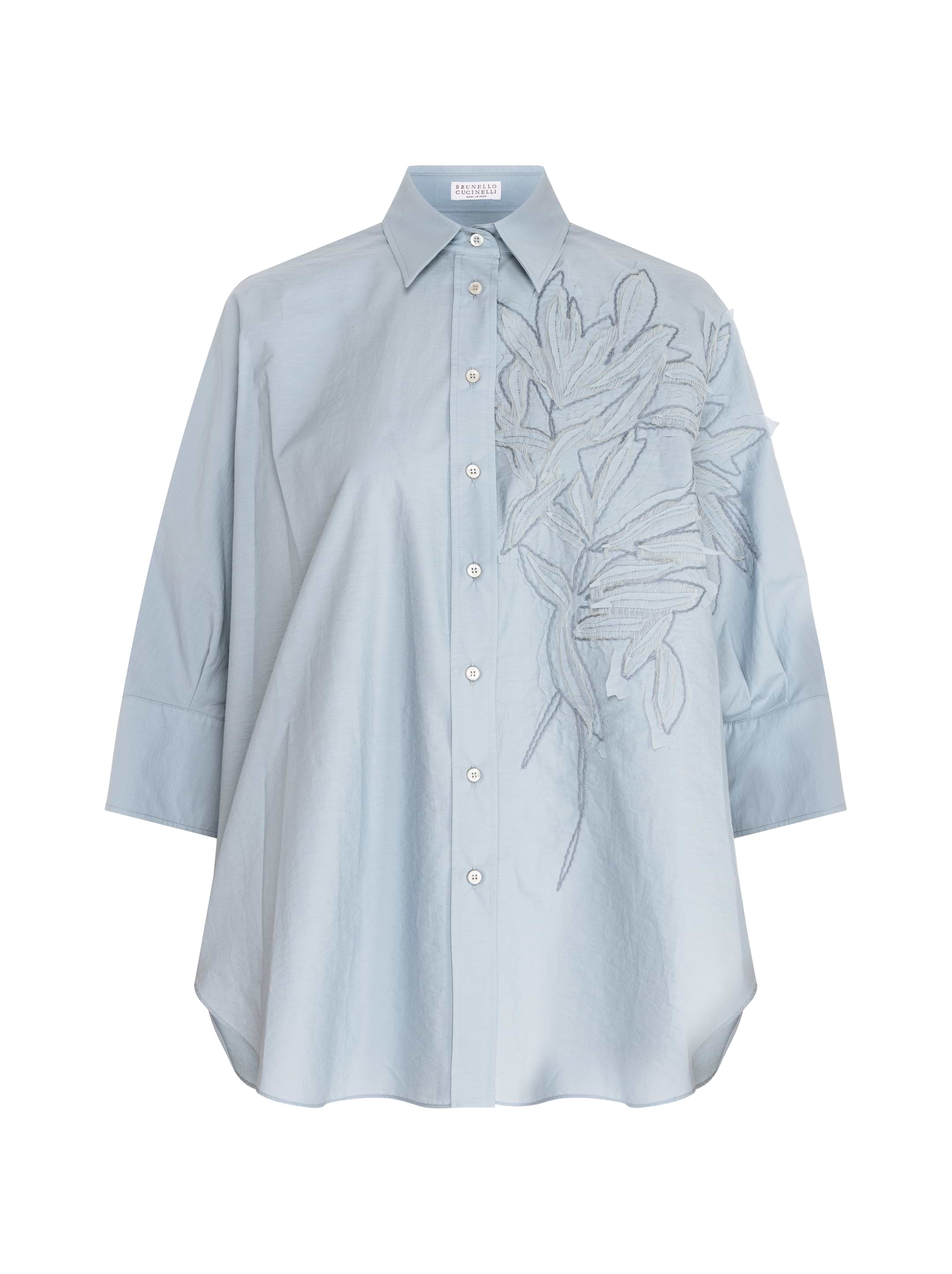 【★エレガント★】Brunello Cucinelli ☆ オーバーシャツ BRUNELLO CUCINELLI Oversized bead-embellished cotton-blend