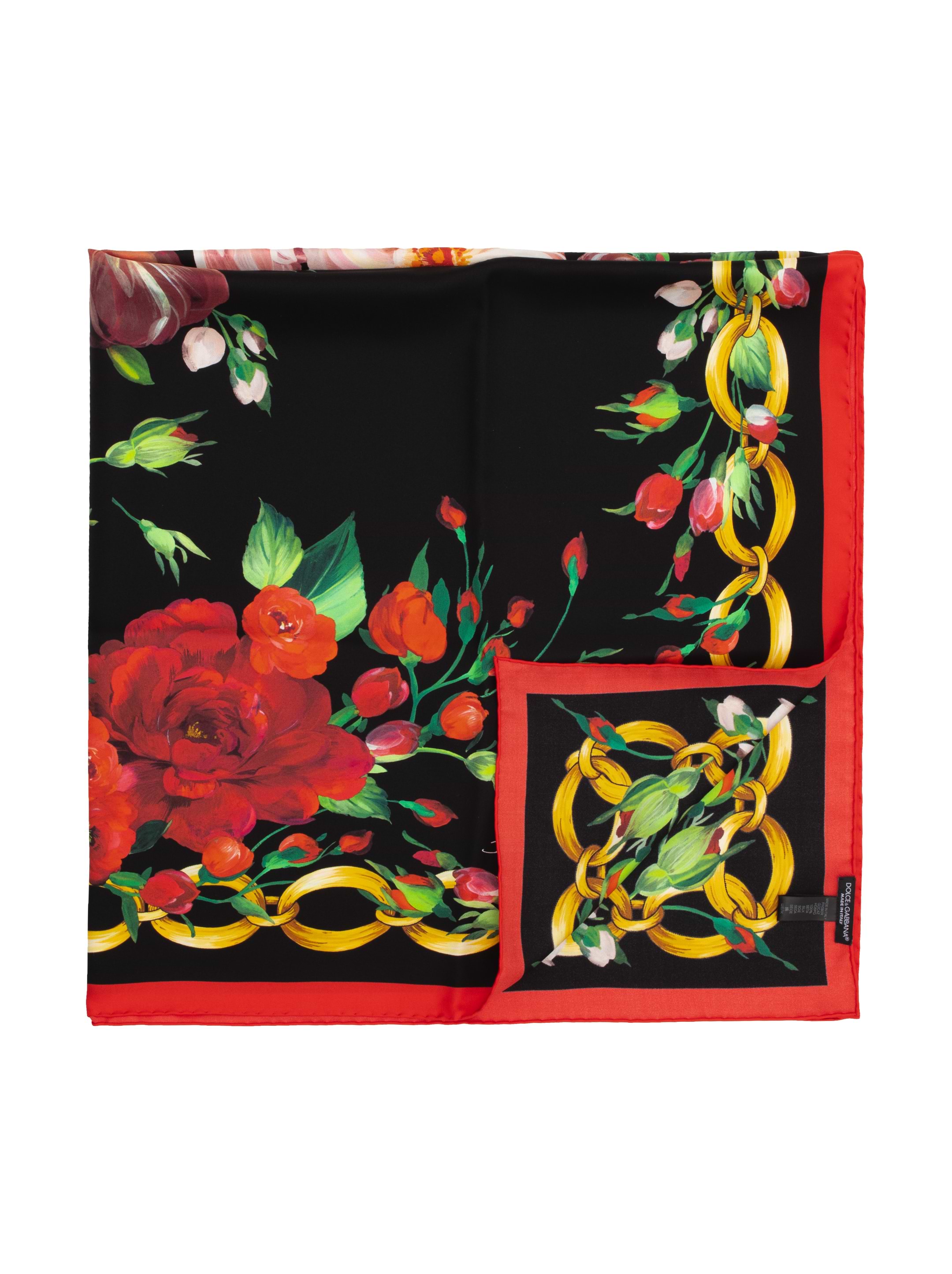 Dolce&Gabbana カラフル シフォン フラワーブローチ Dolce&Gabbana women's Floral-pattern silk foulard - buy for