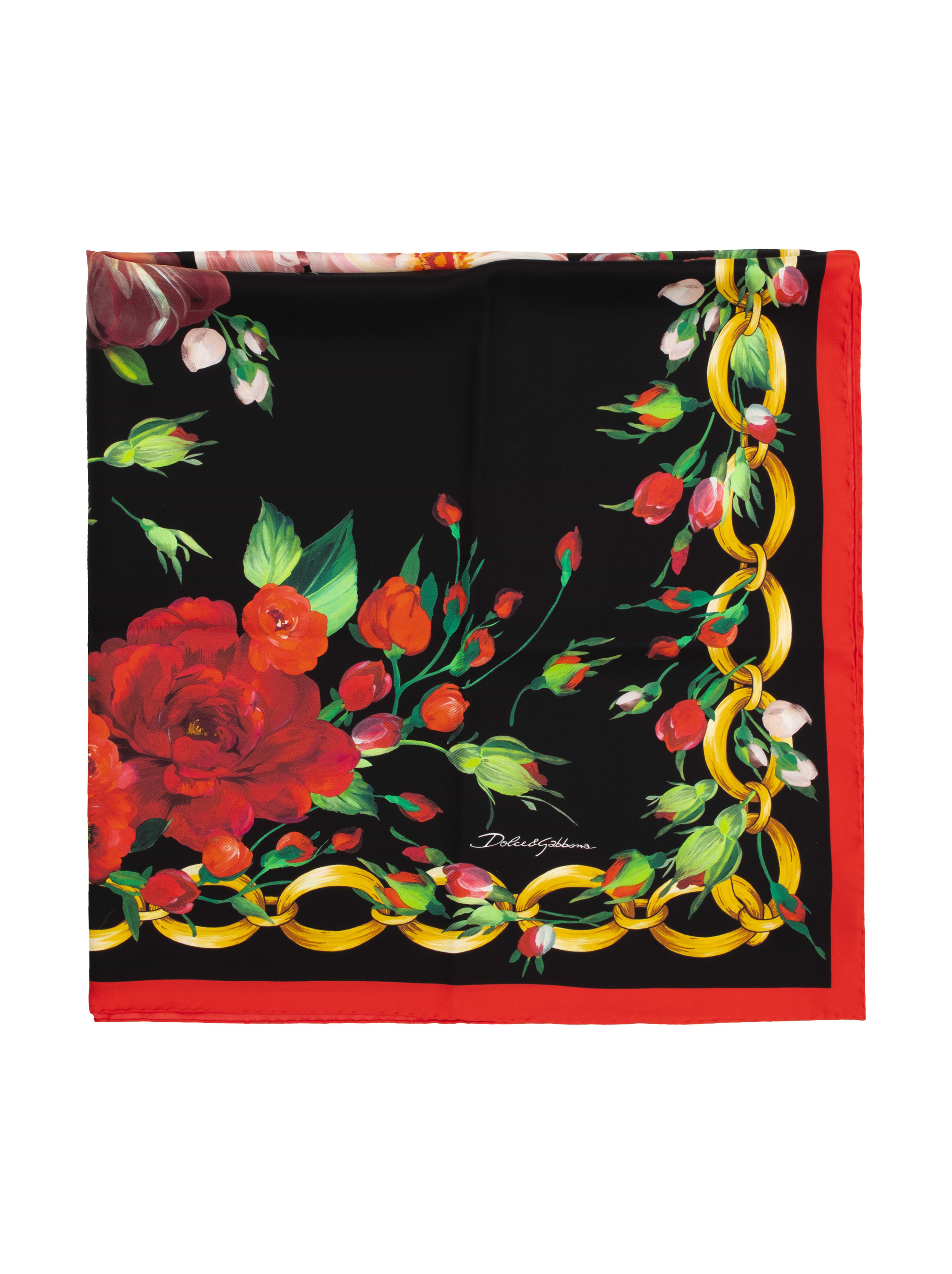 アクセサリーその他 DOLCE & GABBANA FLORAL PRINT SILK FOULARD Floral silk twill scarf in multicoloured - Dolce Gabbana