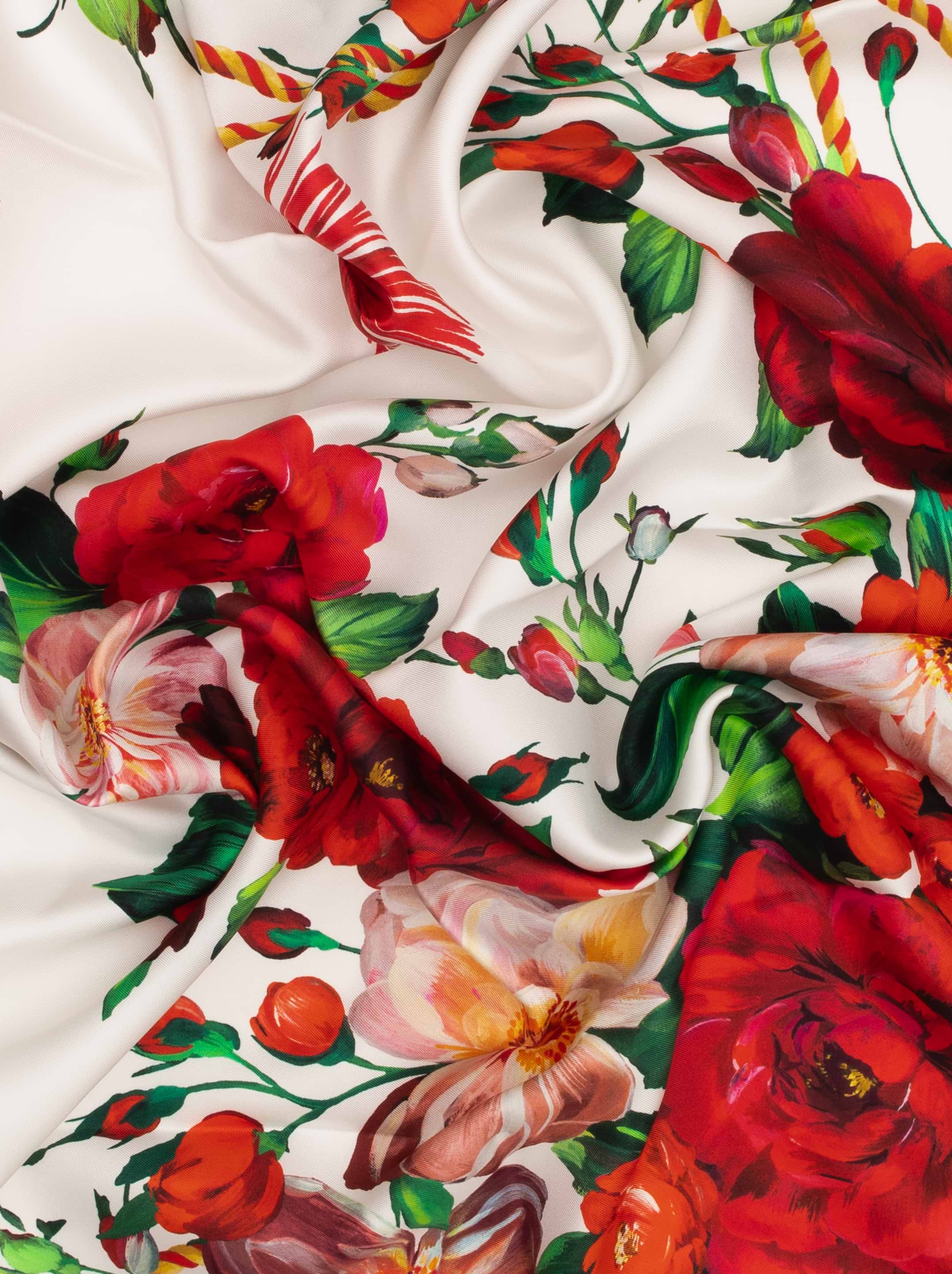 スカーフ Dolce & Gabbana SS25 (FN090R GDC4ZHD5PD) Dolce&Gabbana women's Floral-pattern silk foulard - buy for