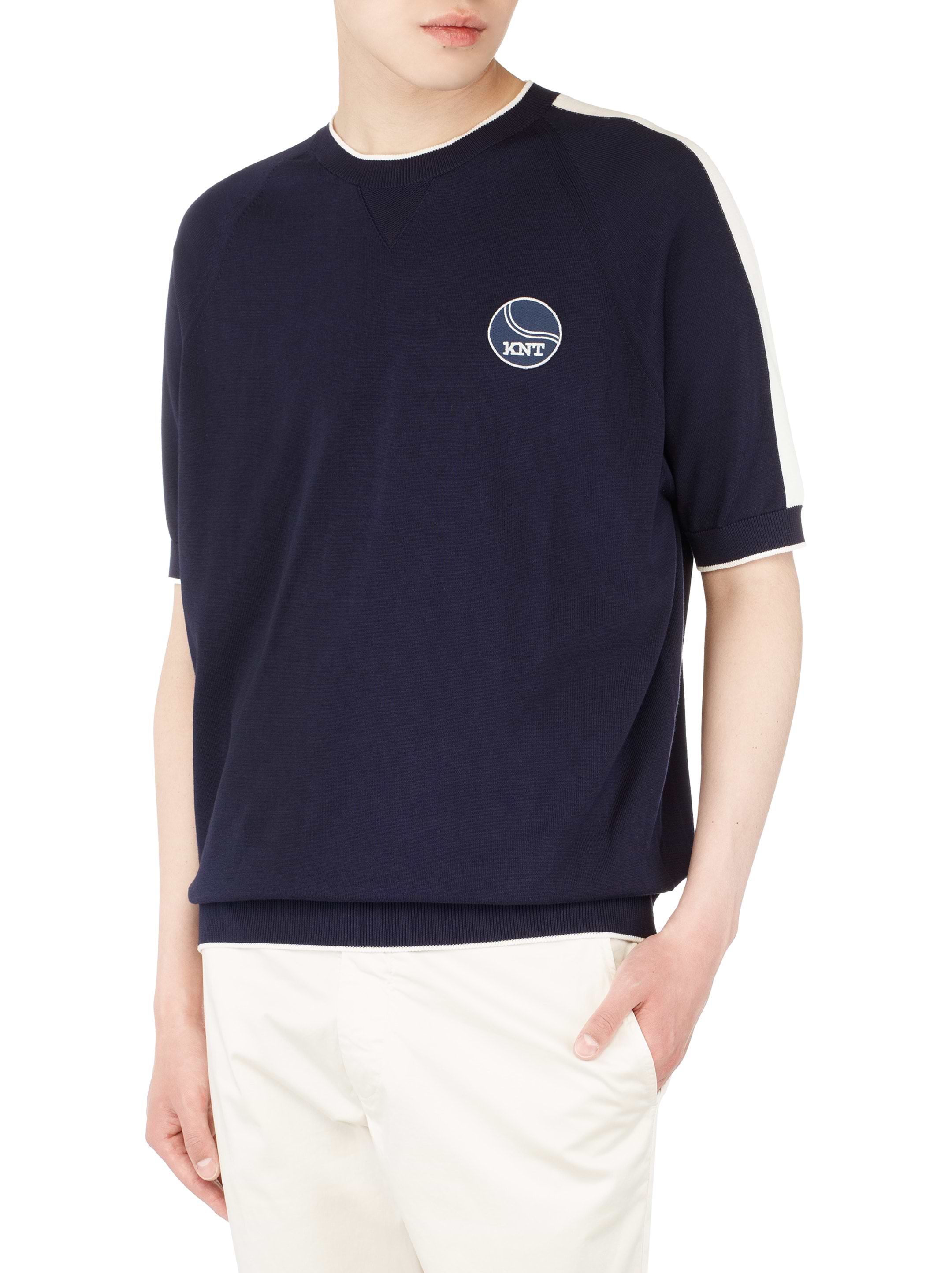 【送料&関税込】Kiton Logo Embroidery T-shirt Kiton embroidered-logo Cotton T-shirt | White | FARFETCH TR