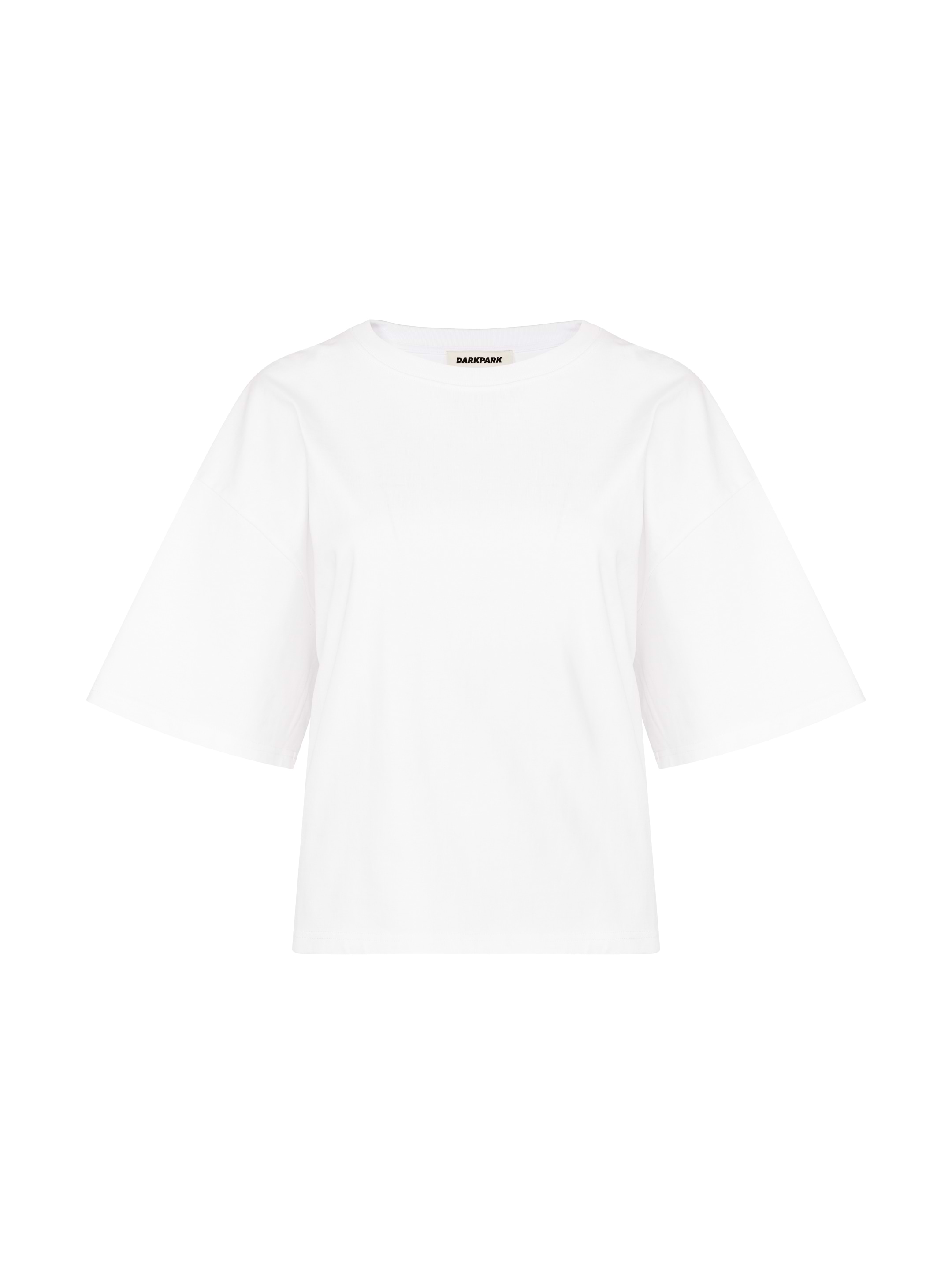 Tシャツ・カットソー DARKPARK DOYLE CROPPED DRAPED SHORT SLEEVE TEE DARKPARK DOYLE short-sleeved tee in white jersey - Enny Monaco
