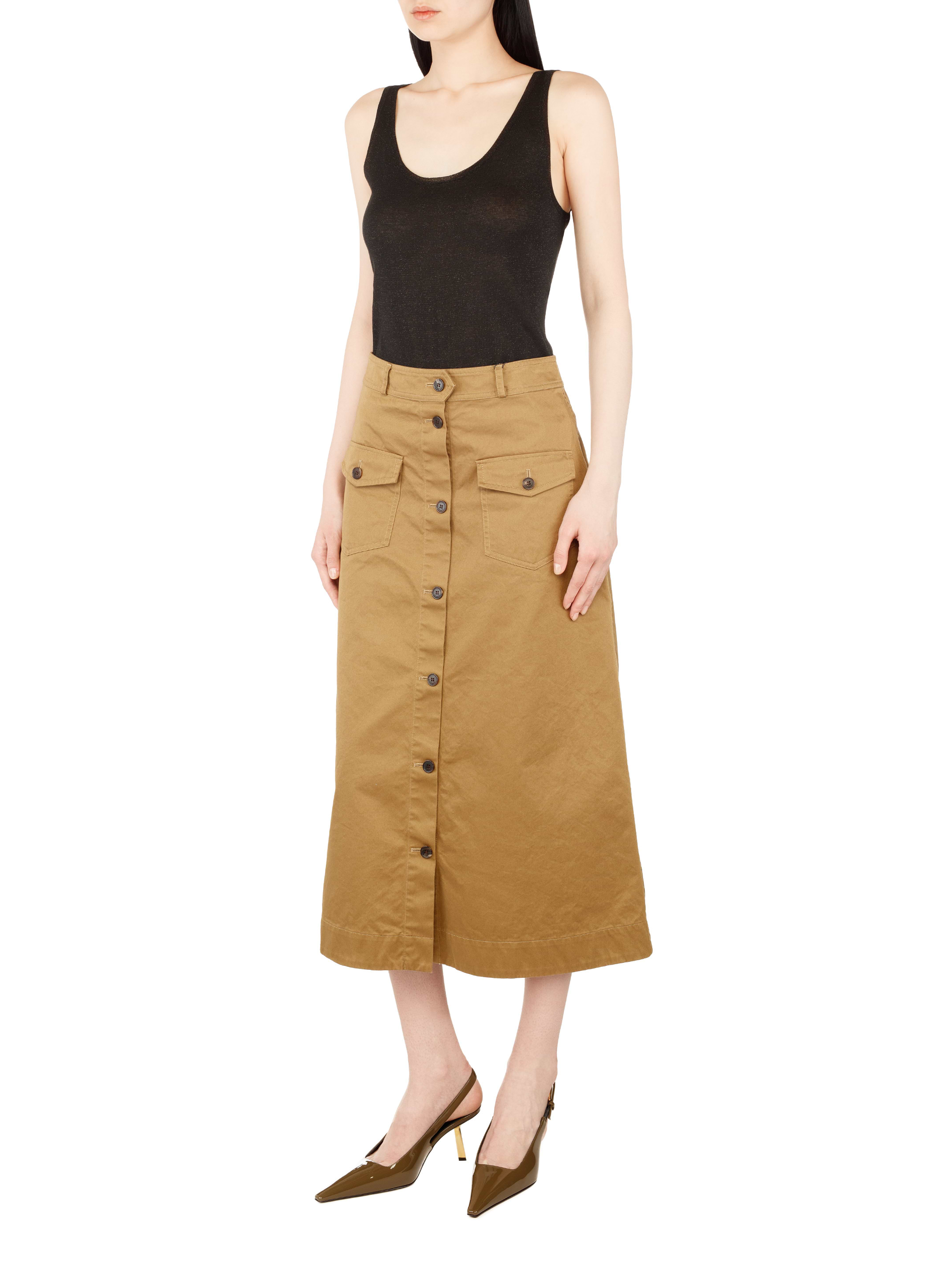 Cotton midi skirt Saint Laurent for women - buy in the