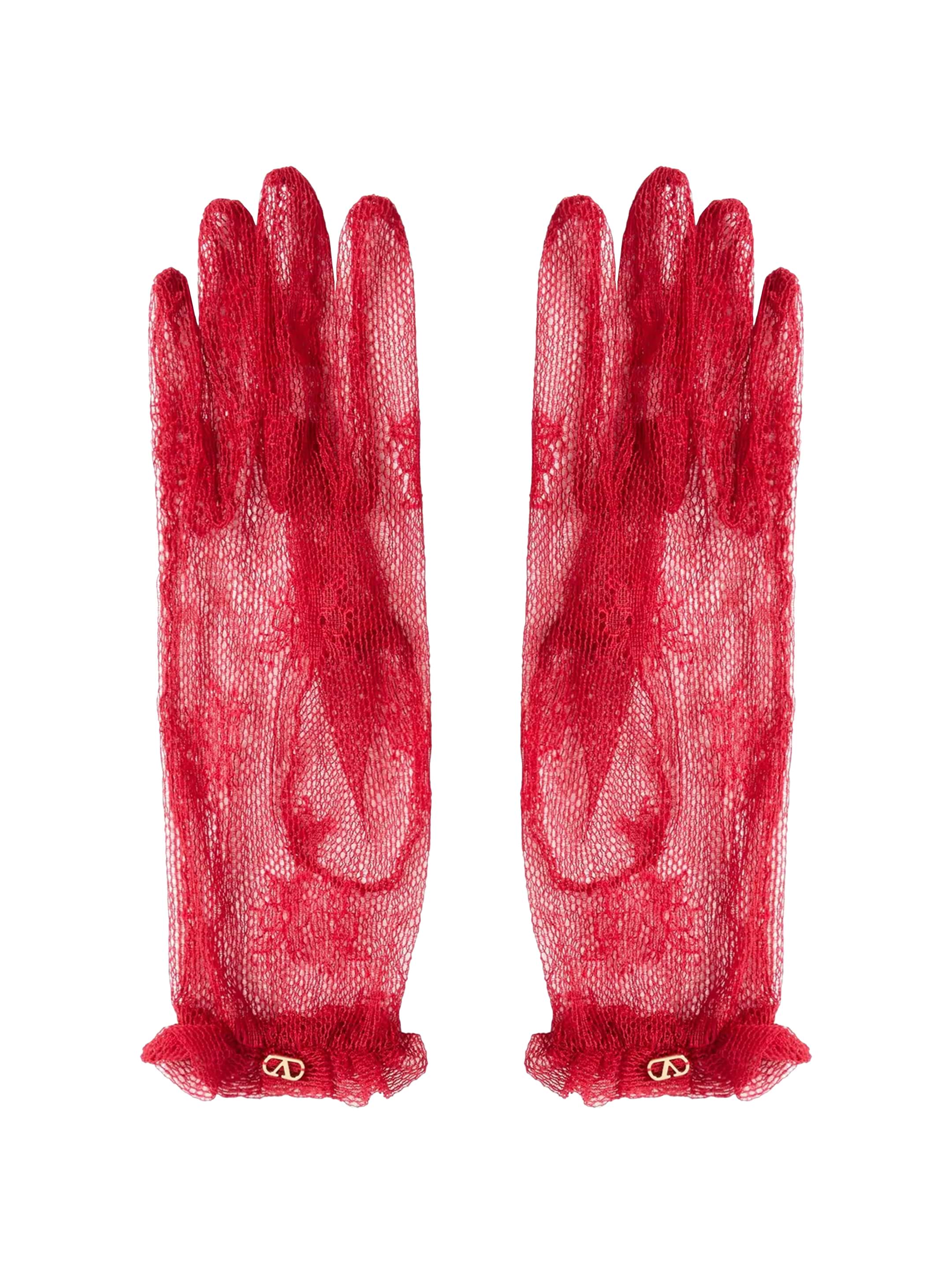 Valentino Garavani women's V-logo mesh gloves - buy for