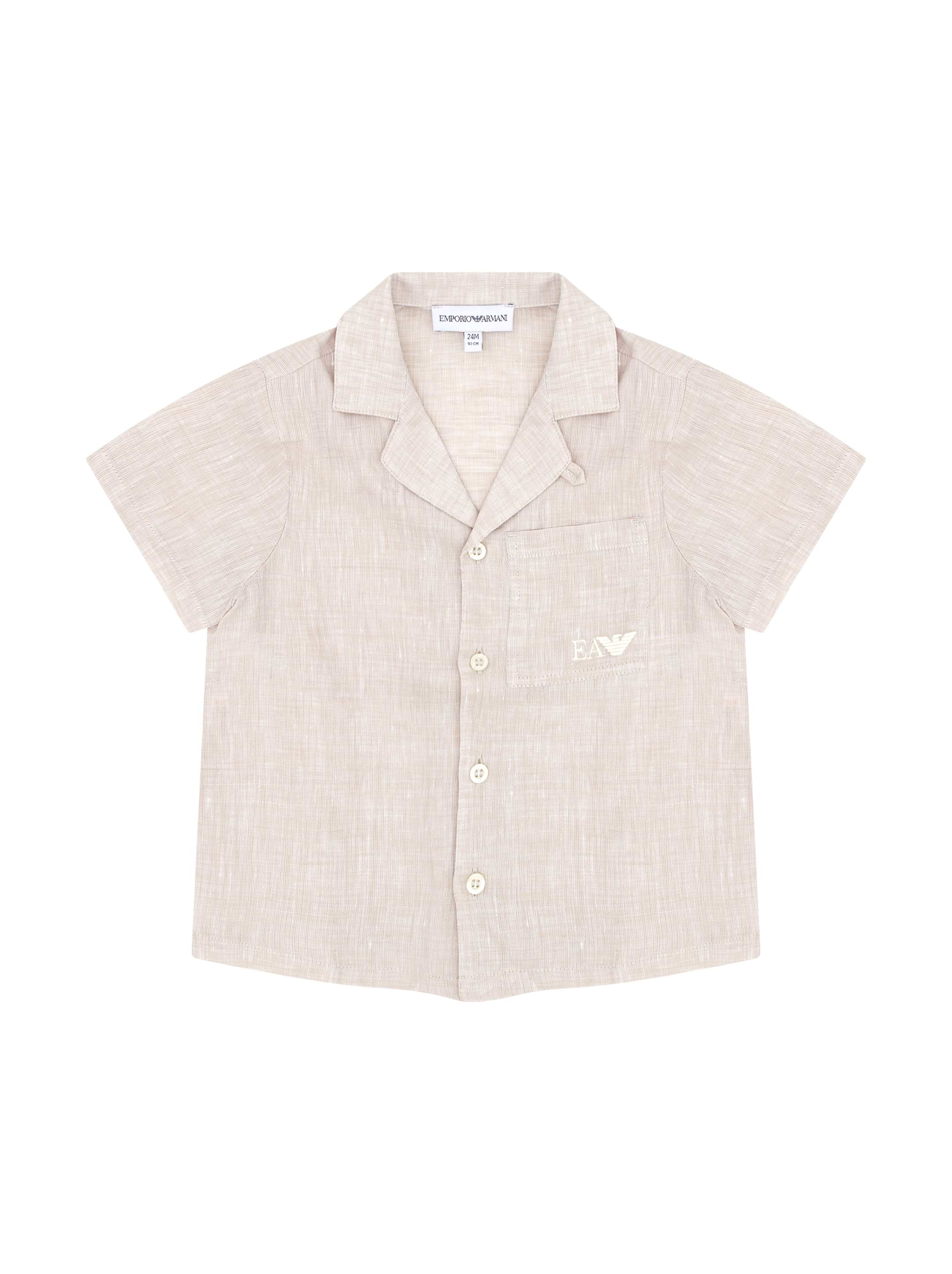 EMPORIO ARMANI Linen logo shirt for newborns - buy for 50350