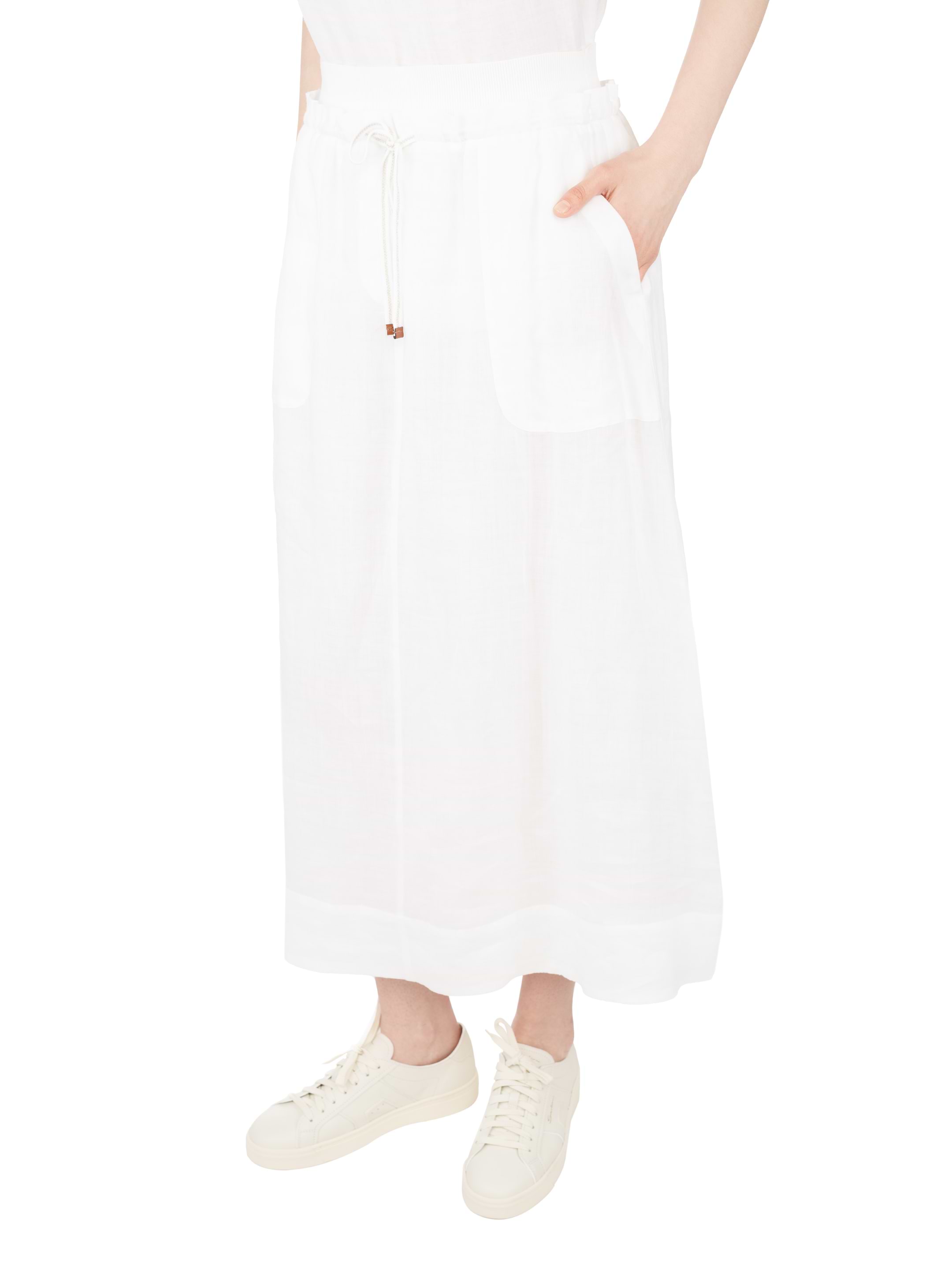 スカート Lorena Antoniazzi White Drawstring Midi Skirt Midi skirt with drawstring Lorena Antoniazzi for women - buy