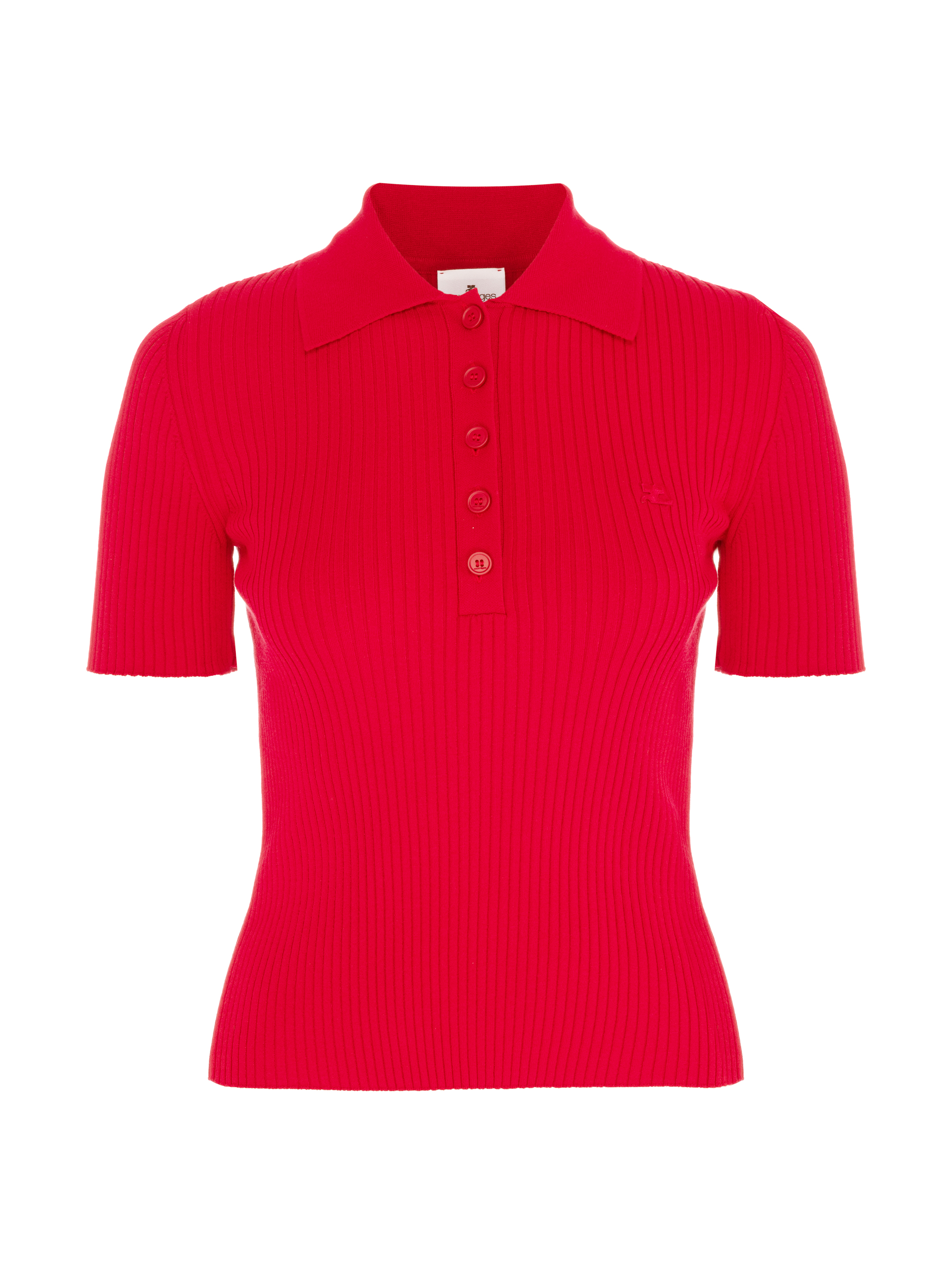 Logo knitted polo Courreges for women - buy in the official