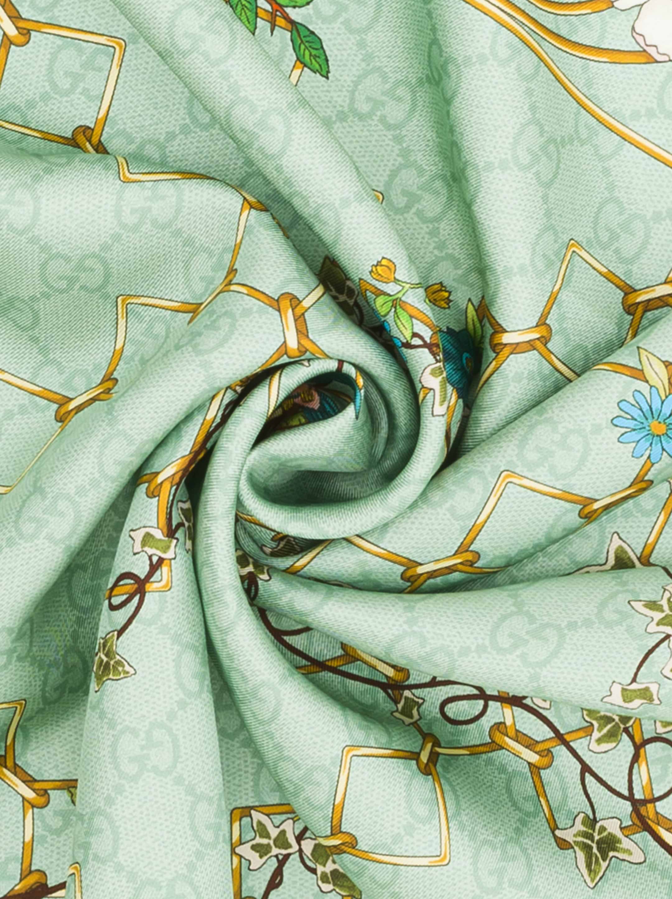 Animal and Floral printed silk foulard Gucci for women - buy