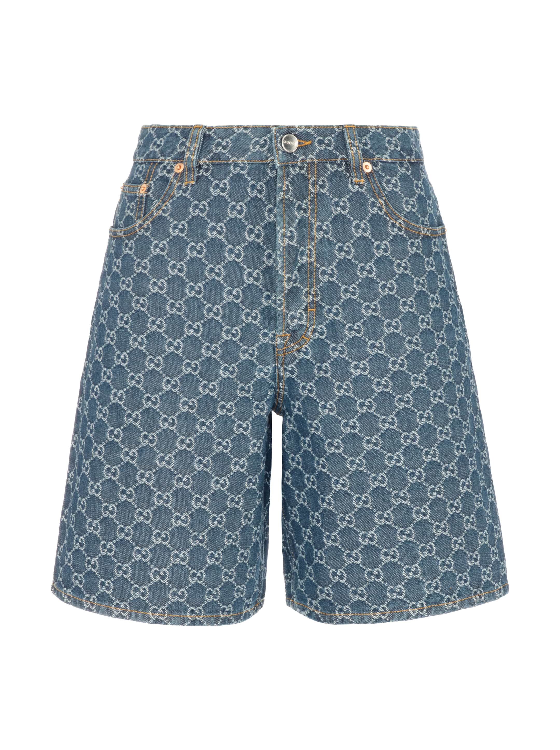パンツ gucci denim shorts size44 Children's denim shorts in blue and light blue | GUCCI® US
