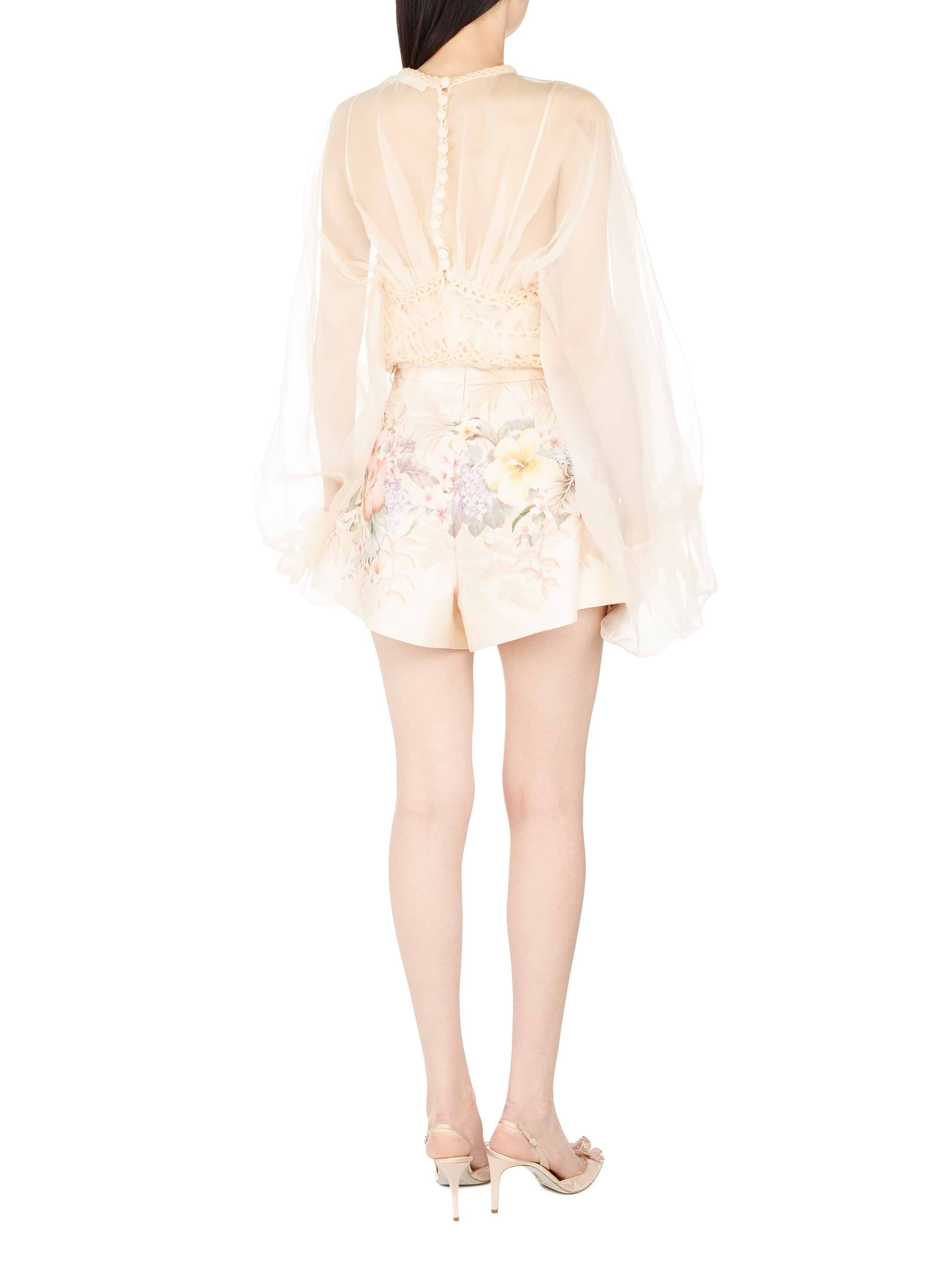 あみ【自宅試着のみ】Carette Belted Twill Short Womens Shorts Casual High Waisted Summer Pleated Wide Leg