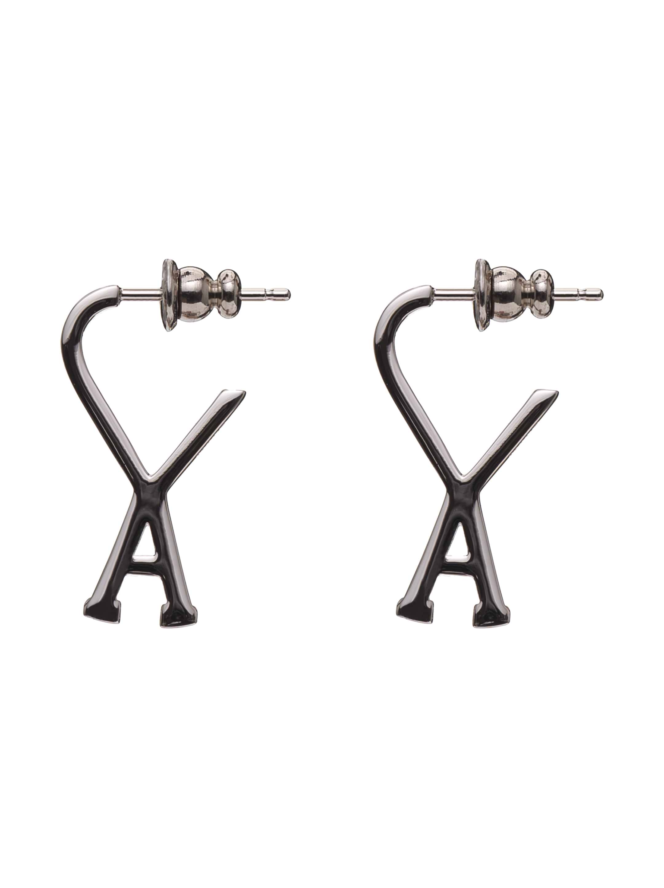 AMI PARIS【送料込】Heart logo Earrings Silver Ami De Coeur Studs | AMI PARIS