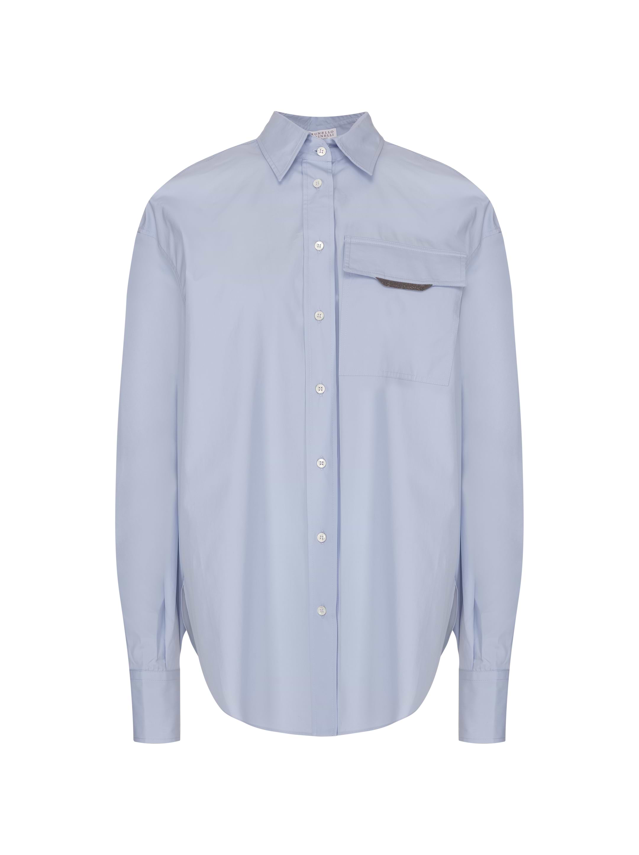 Brunello Cucinelli women's Cotton shirt with monil chain