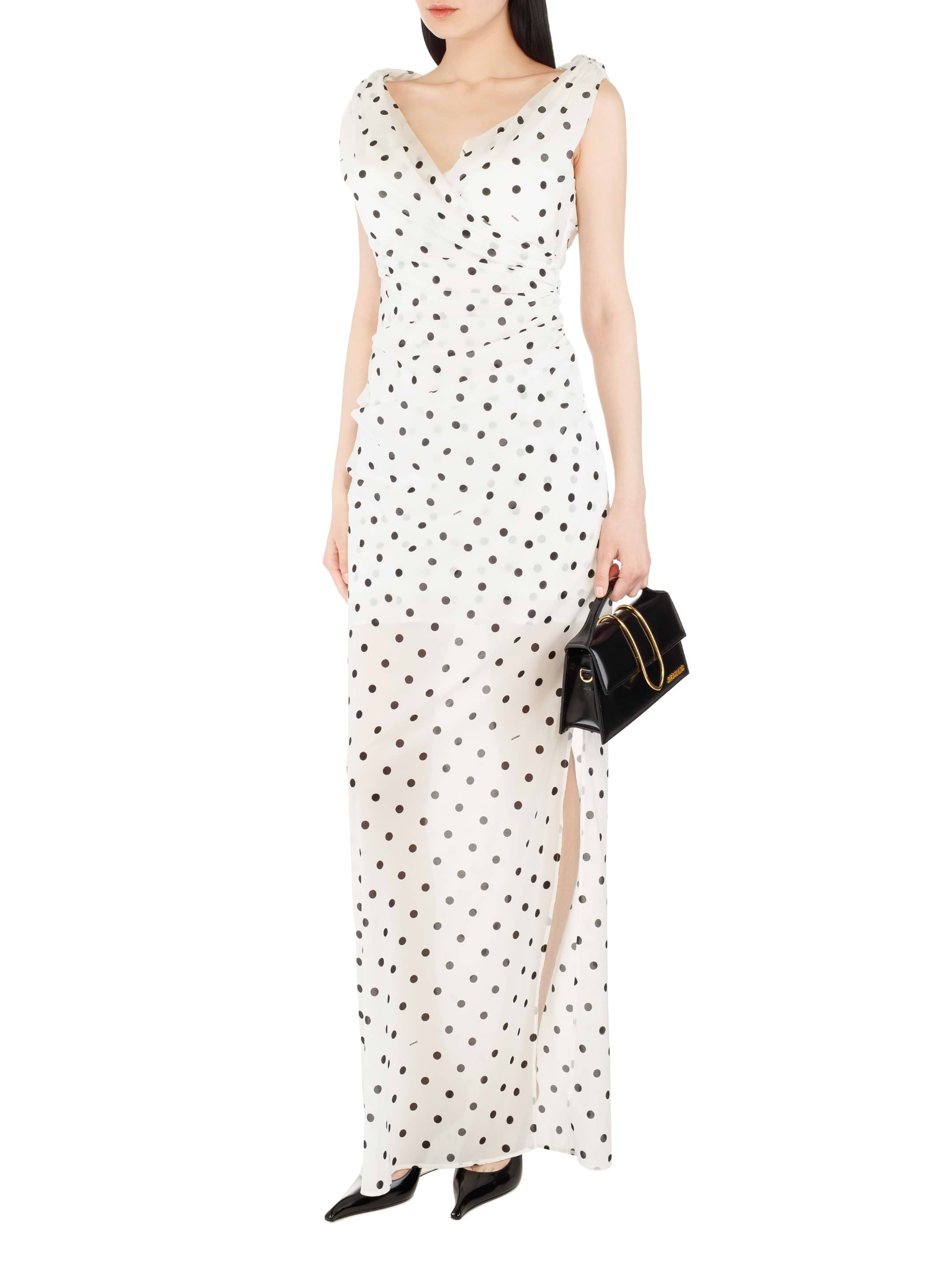 【送料&関税込】Jacquemus Rita Polka Dot Dress Jacquemus Rita Polka Dot Off-Shoulder Mini Dress - Bergdorf