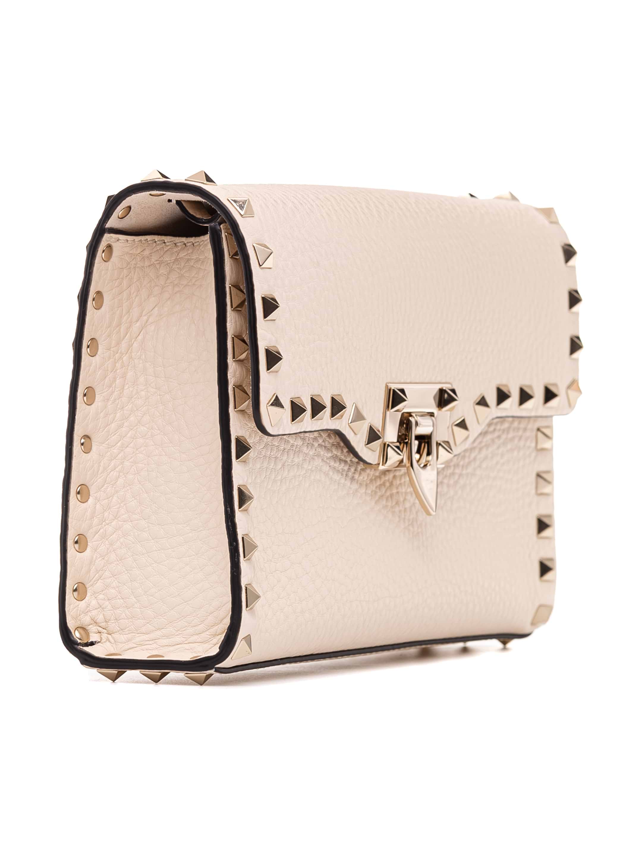 ショルダーバッグ・ポシェット VALENTINO TWO-TONE CANVAS ROCKSTUD CROSSBODY BAG Valentino Garavani Rockstud Double Zip Leather Crossbody Bag