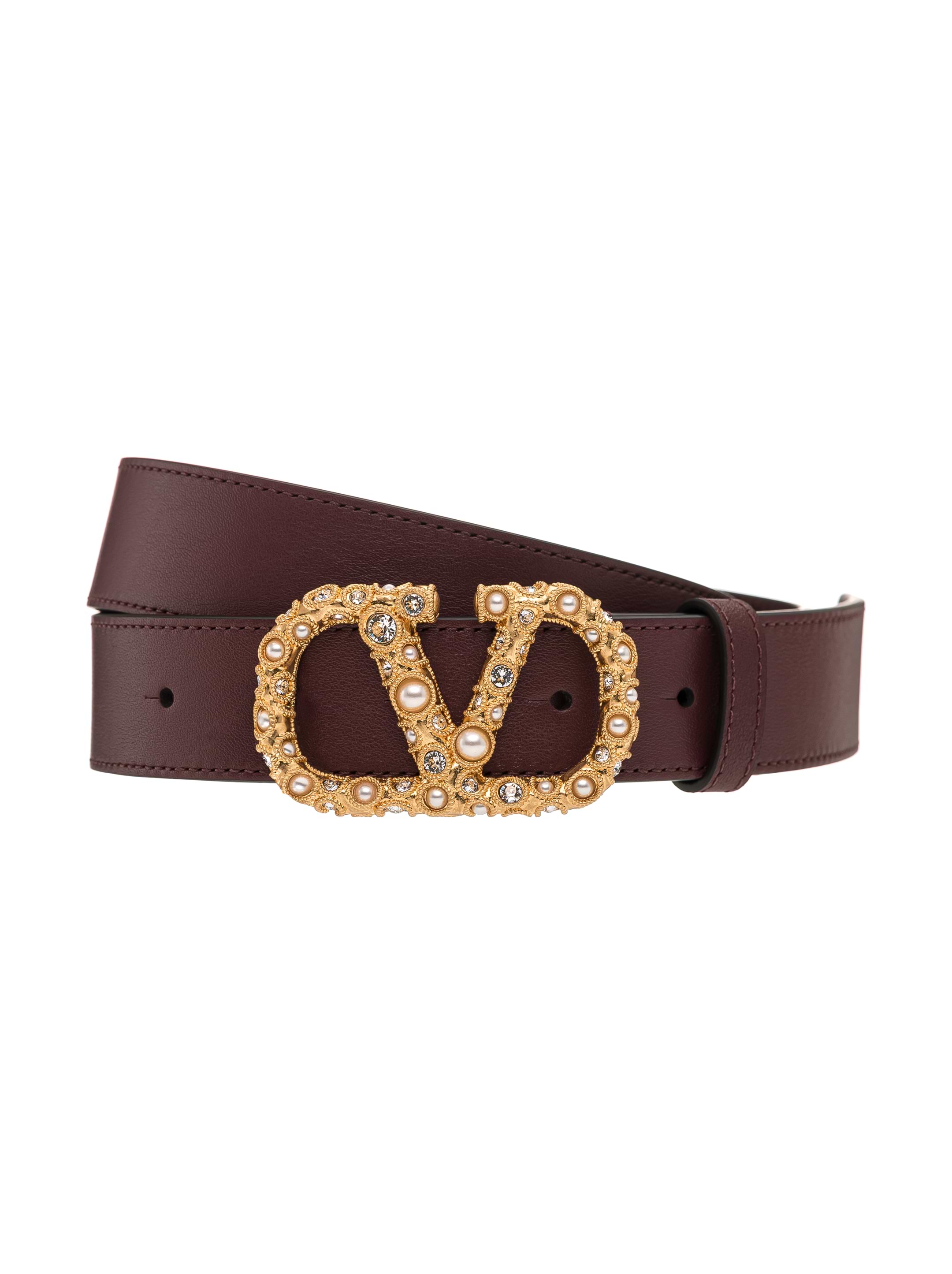 Valentino Garavani women's V-logo leather belt - buy for