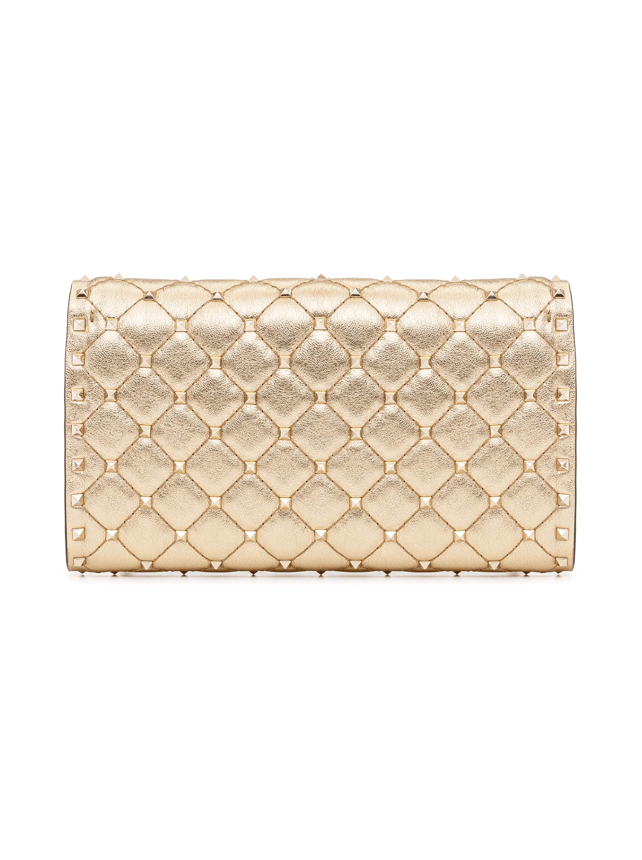 【VALENTINO GARAVANI】rockstud textured-leather クラッチ Valentino Garavani Rockstud Leather Clutch Bag | Black