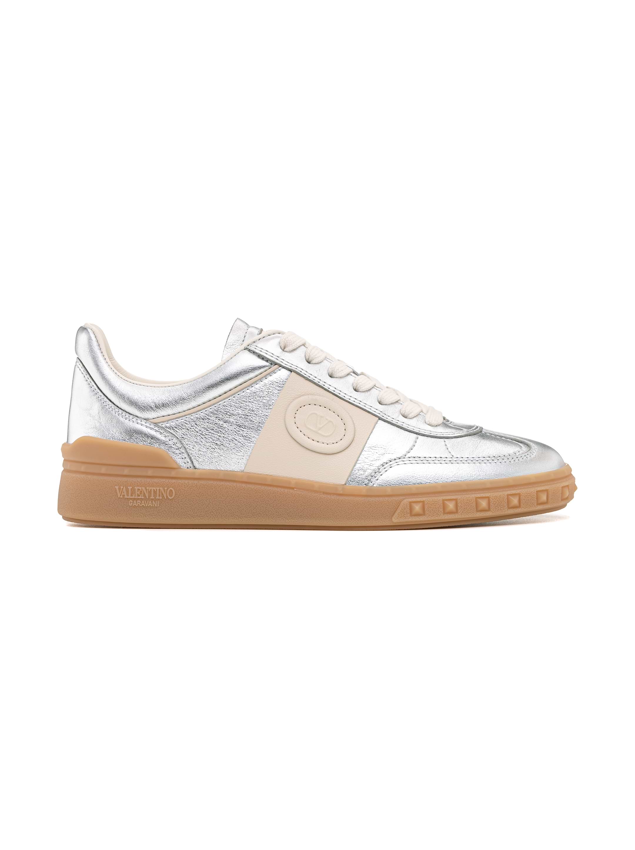 Valentino Garavani women's V-logo metallic leather sneakers