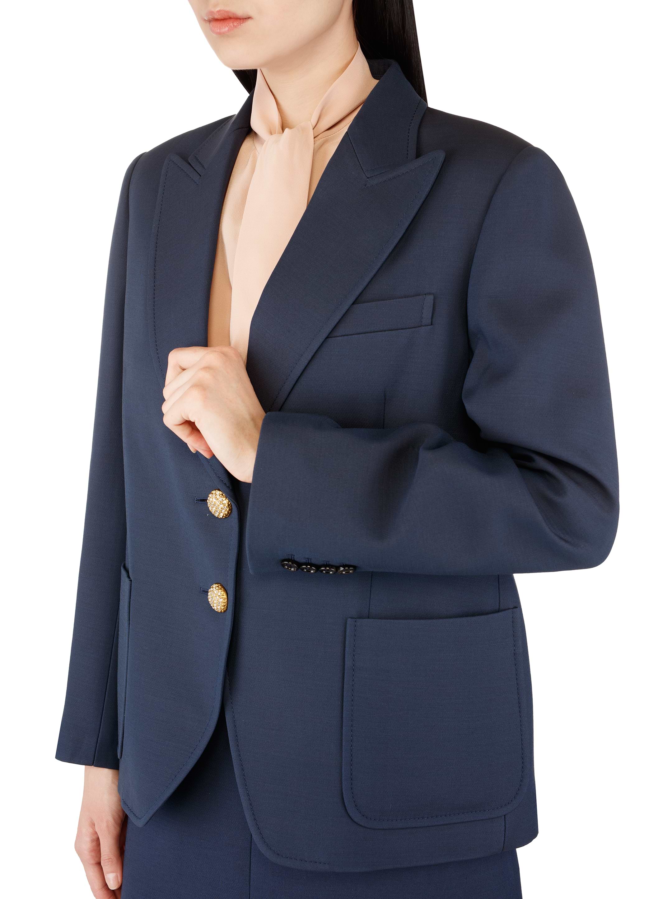 12 Valentino Garavani Wジャケット濃紺カシミア46 Valentino Garavani women's Single-breasted woollen blazer - buy