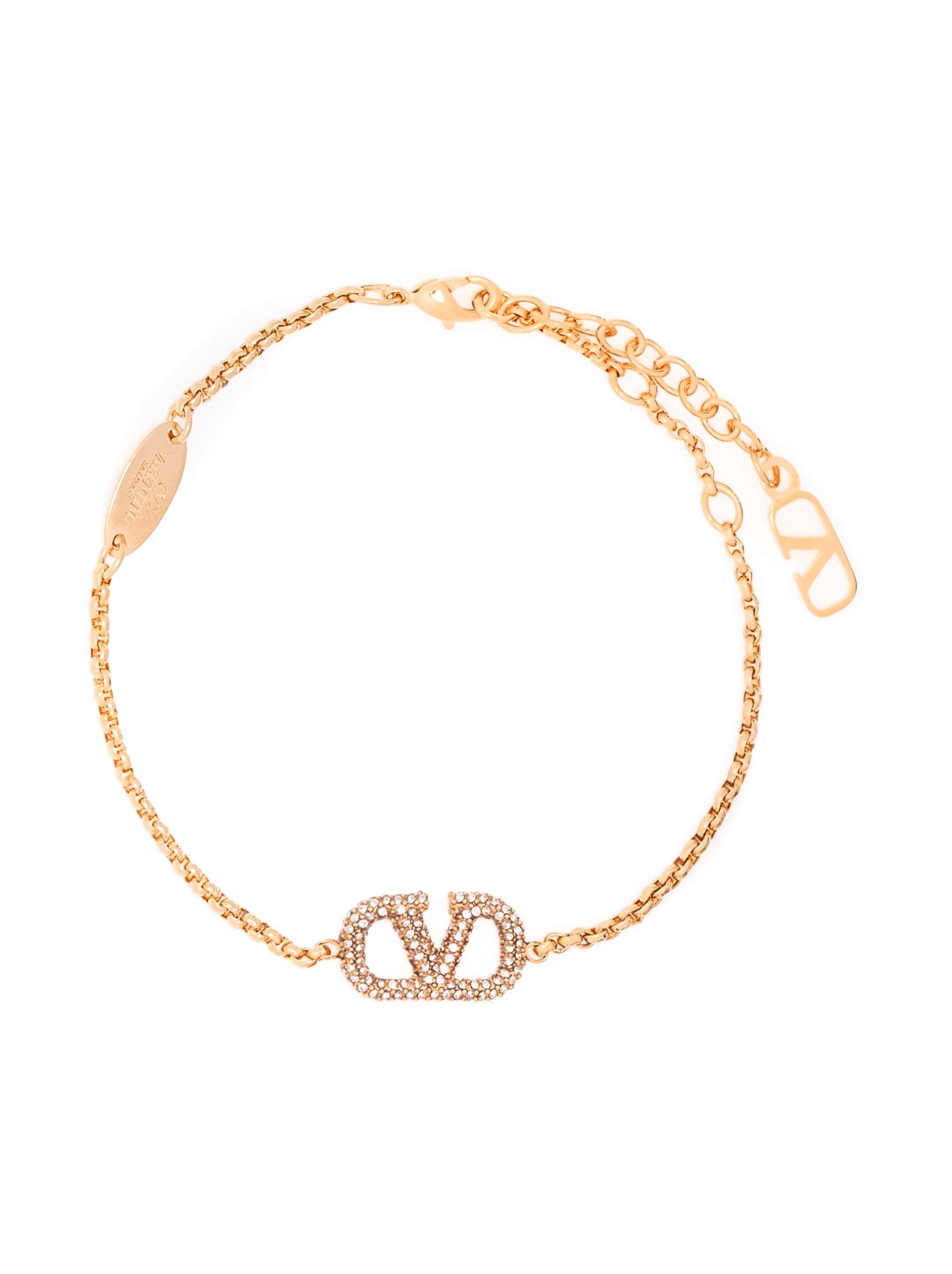 Valentino Garavani women's V-logo bracelet with crystals