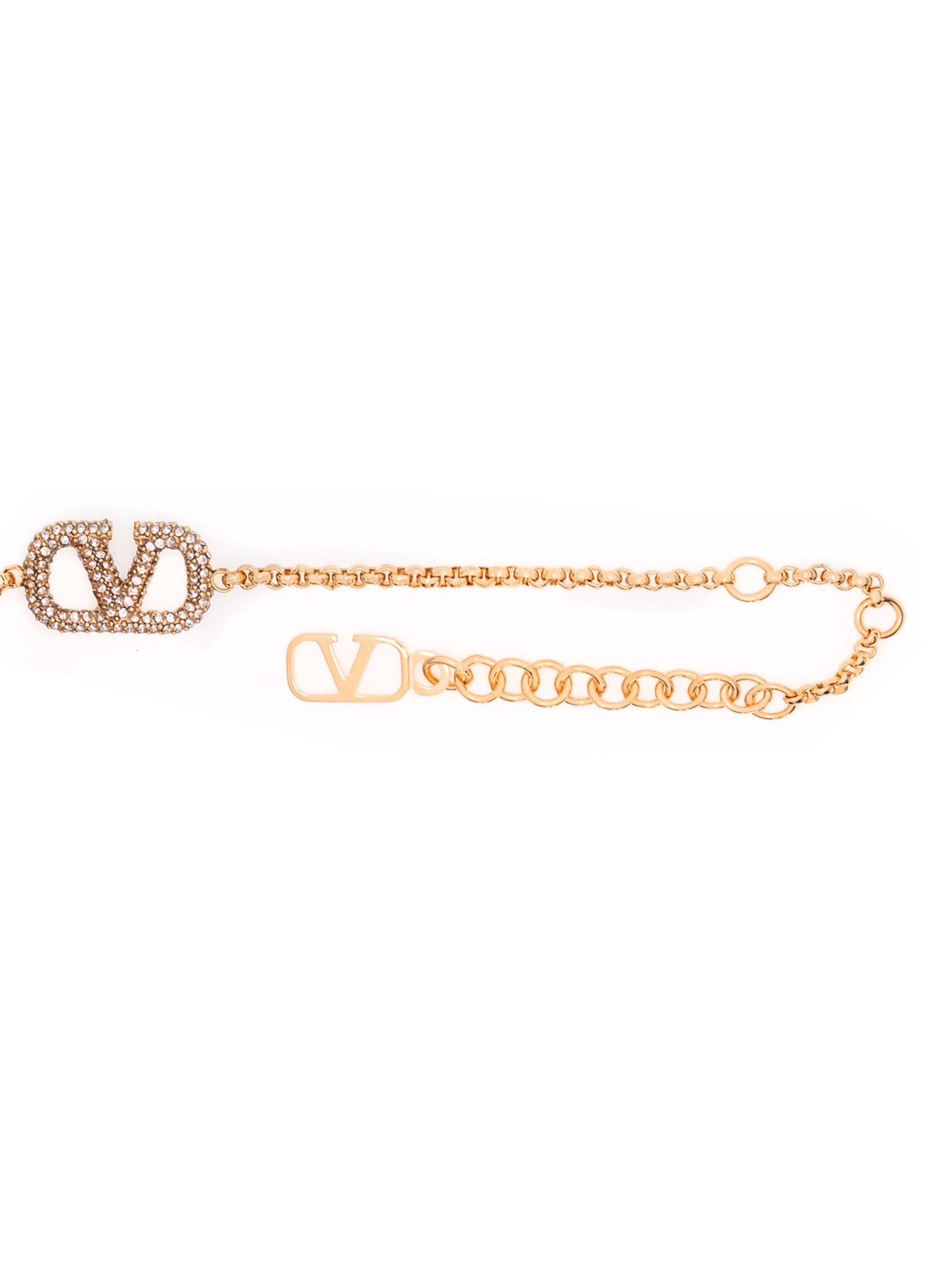 Valentino Garavani women's V-logo bracelet with crystals