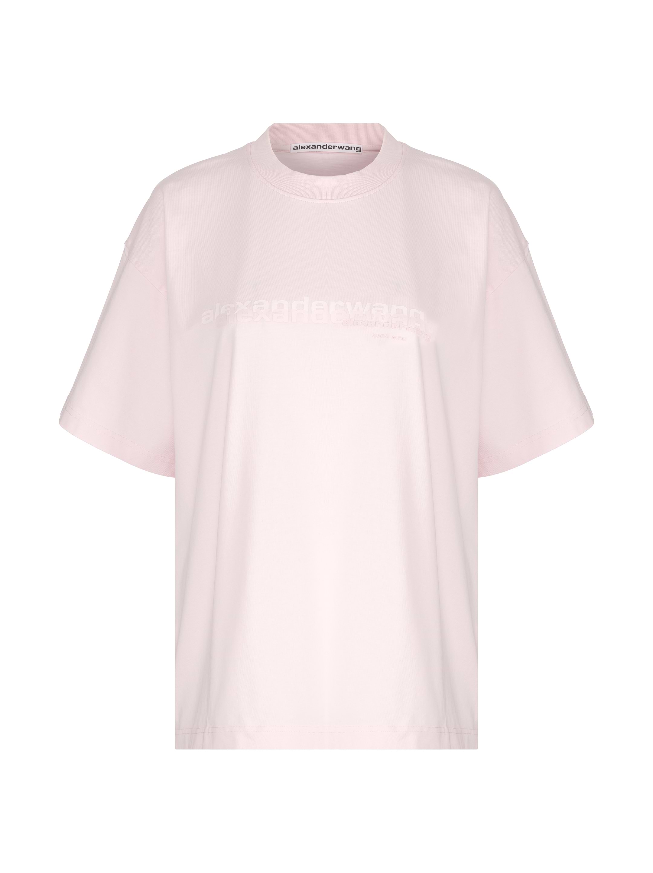 ALEXANDER WANG WHITE AND PINK コットン Tシャツ 4CC3241521936CB.jpg
