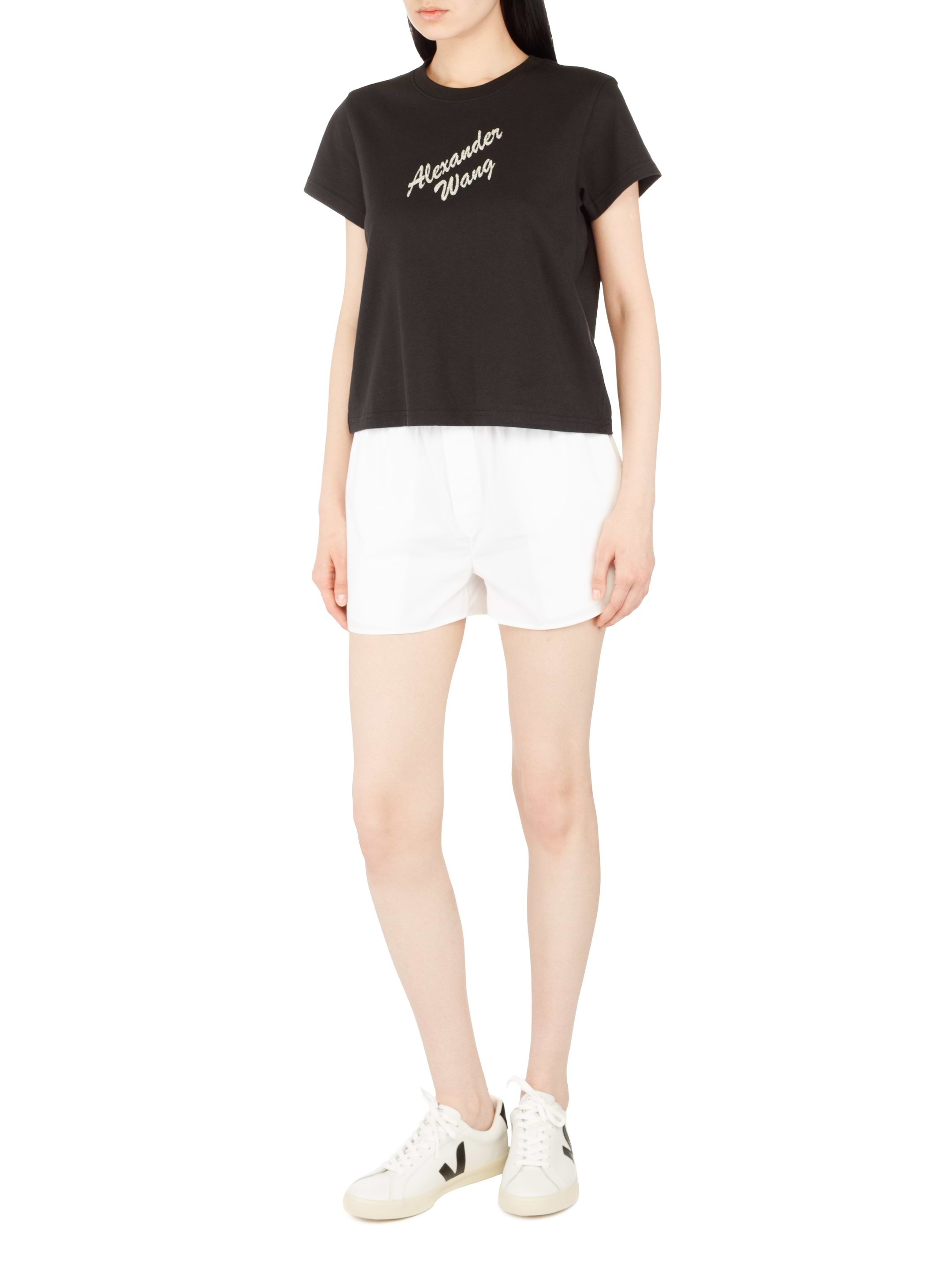 alexanderwang.t women's Logo poplin shorts - buy for 191000