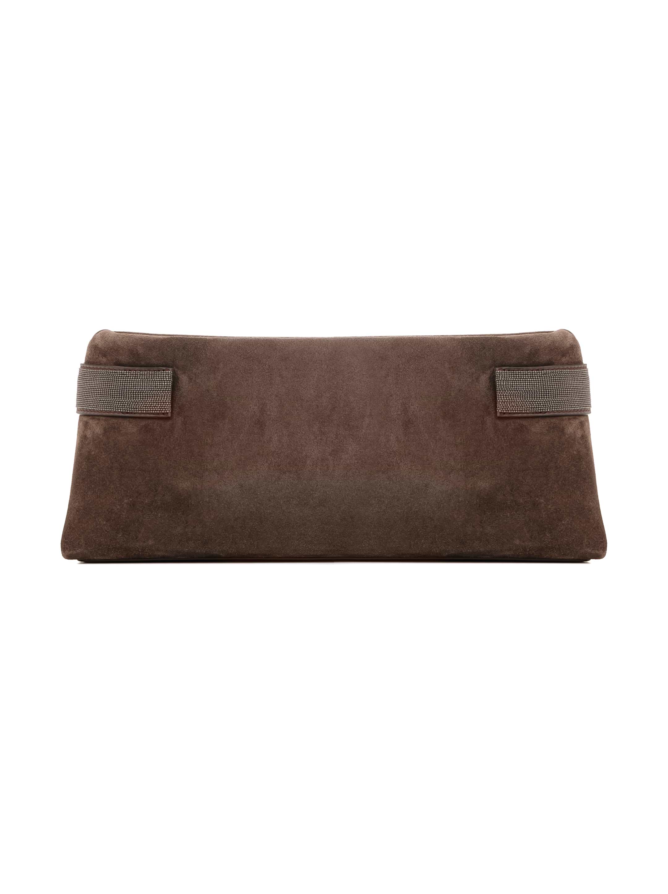 Brunello Cucinelli women's Suede clutch with monil chain