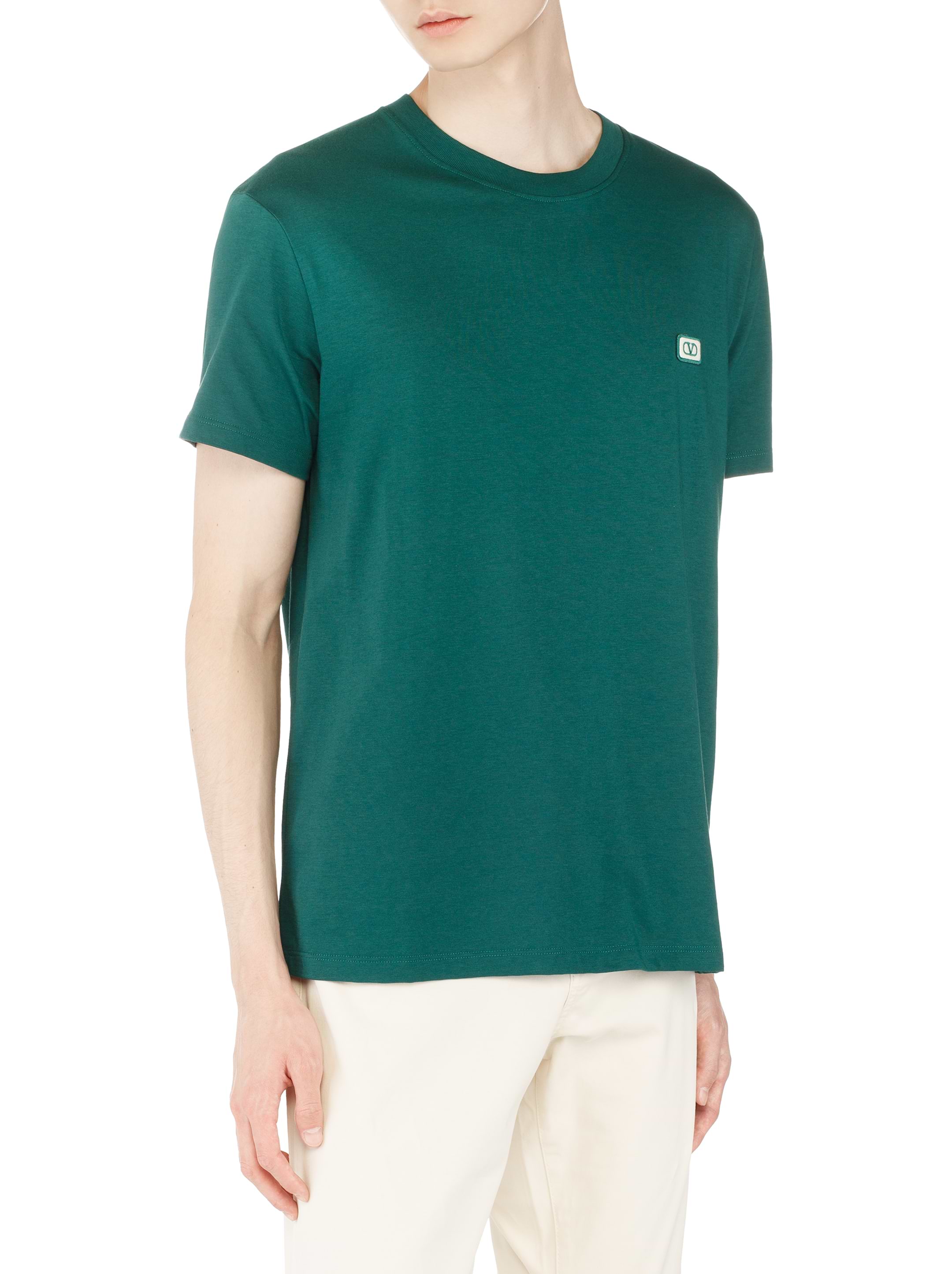 Tシャツ・カットソー VALENTINO FW25 Green cotton t-shirt (7B3MG24Y9GL AKM) Printed T-shirt | Valentino | OTTODISANPIETRO