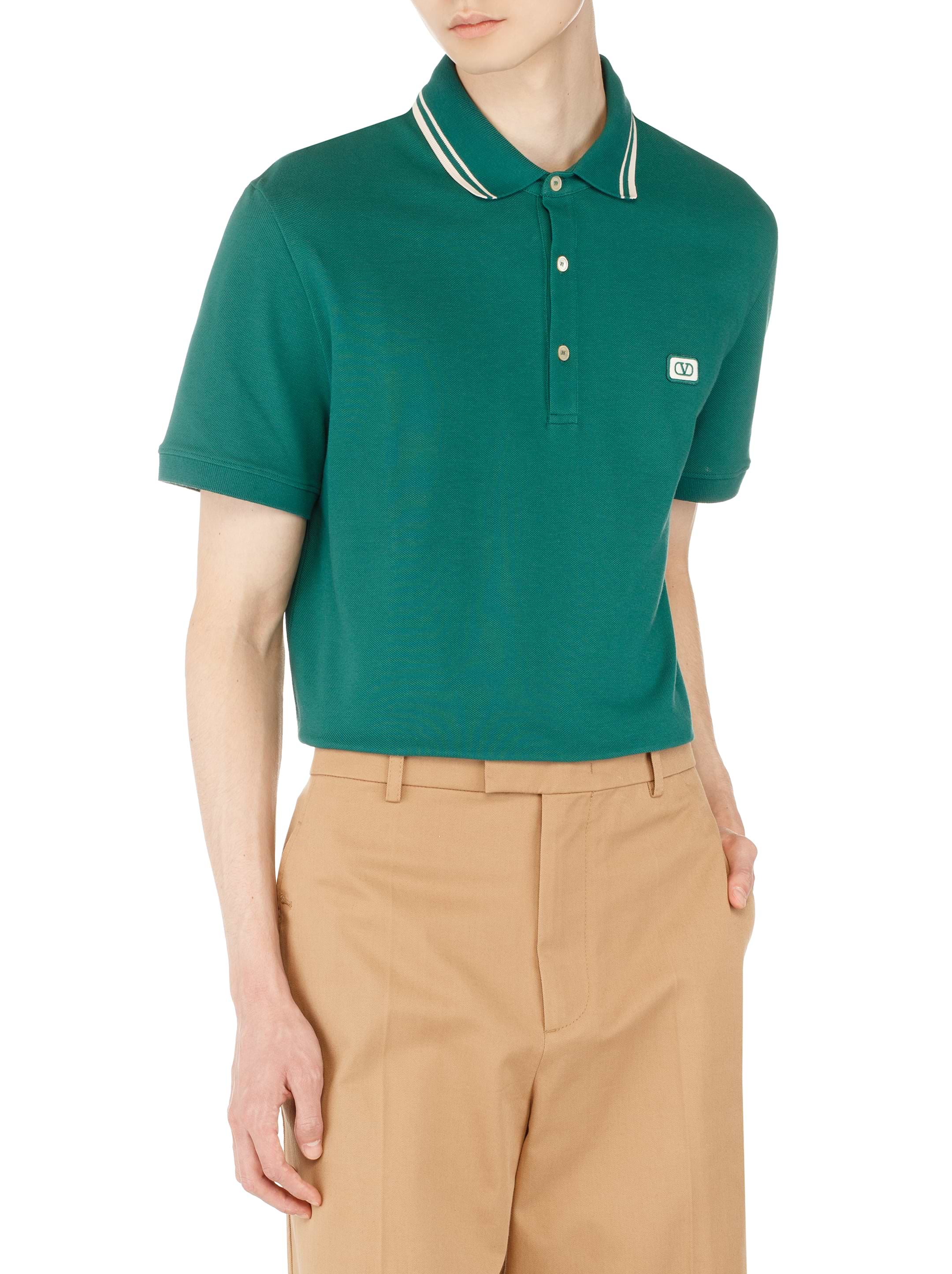 Tシャツ・カットソー VALENTINO FW25 Polo shirts (7V3MH01KAQK 157) Valentino Wool Polo T-Shirt with V-Logo - Polo Shirts - Free