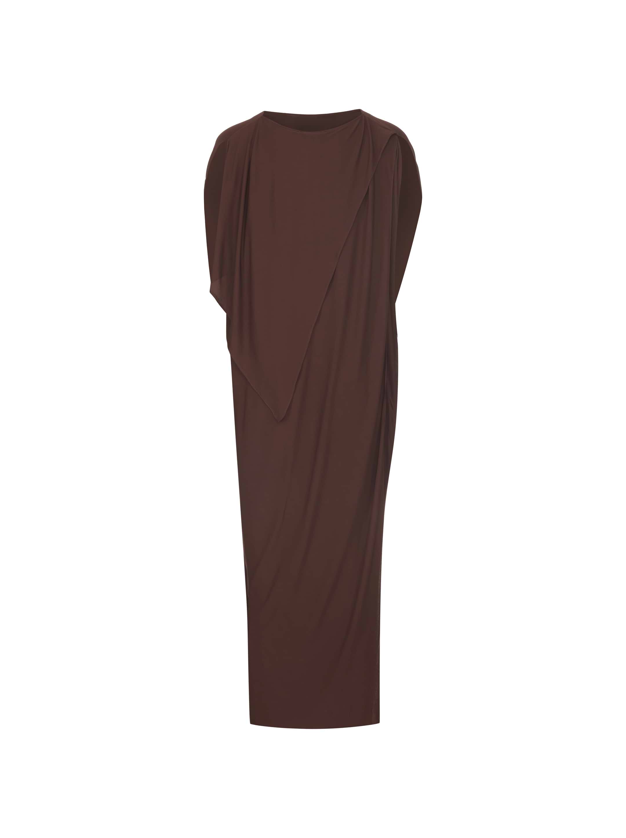 FABIANA FILIPPI VISCOSE MIDI DRESS Fluid linen and viscose