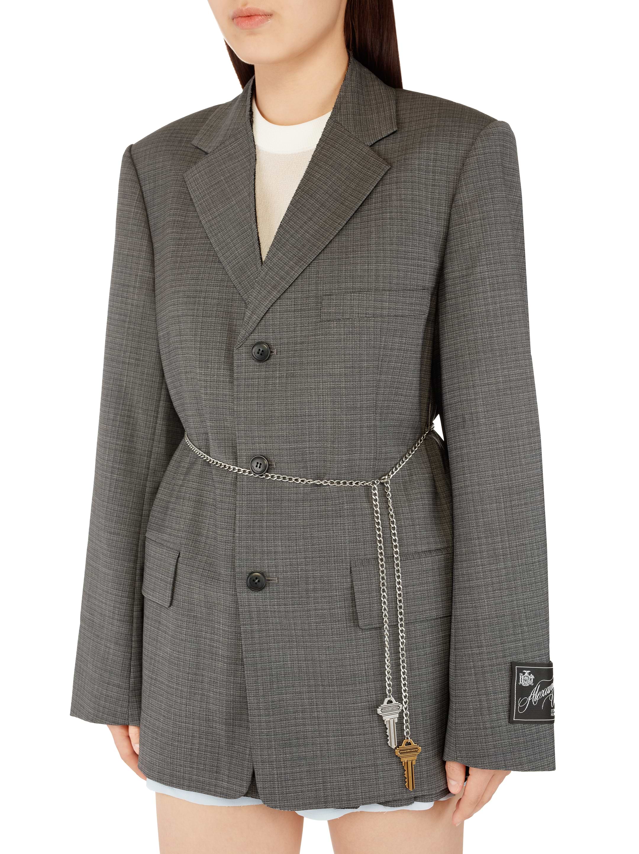 ジャケット Alexander Wang TAILORED BLAZER WITH CHAIN (1WC3252663 085) Grey Blazer with decorative chain Alexander Wang - Vitkac AS