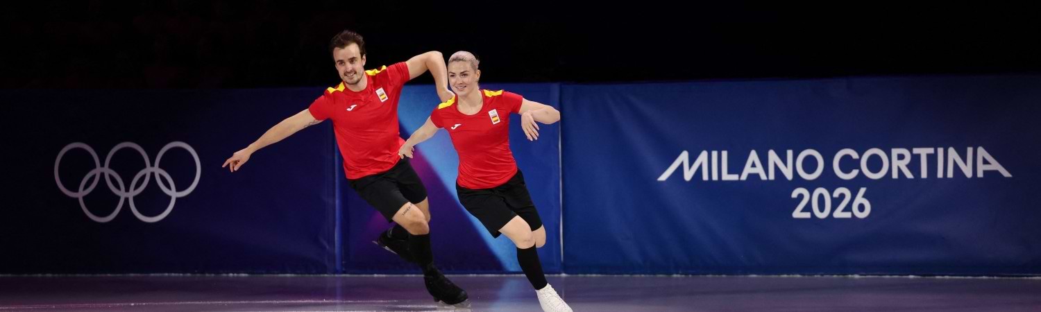 patinaje sobre hielo en los JJ. OO Olivia Smart y Adrià Díaz