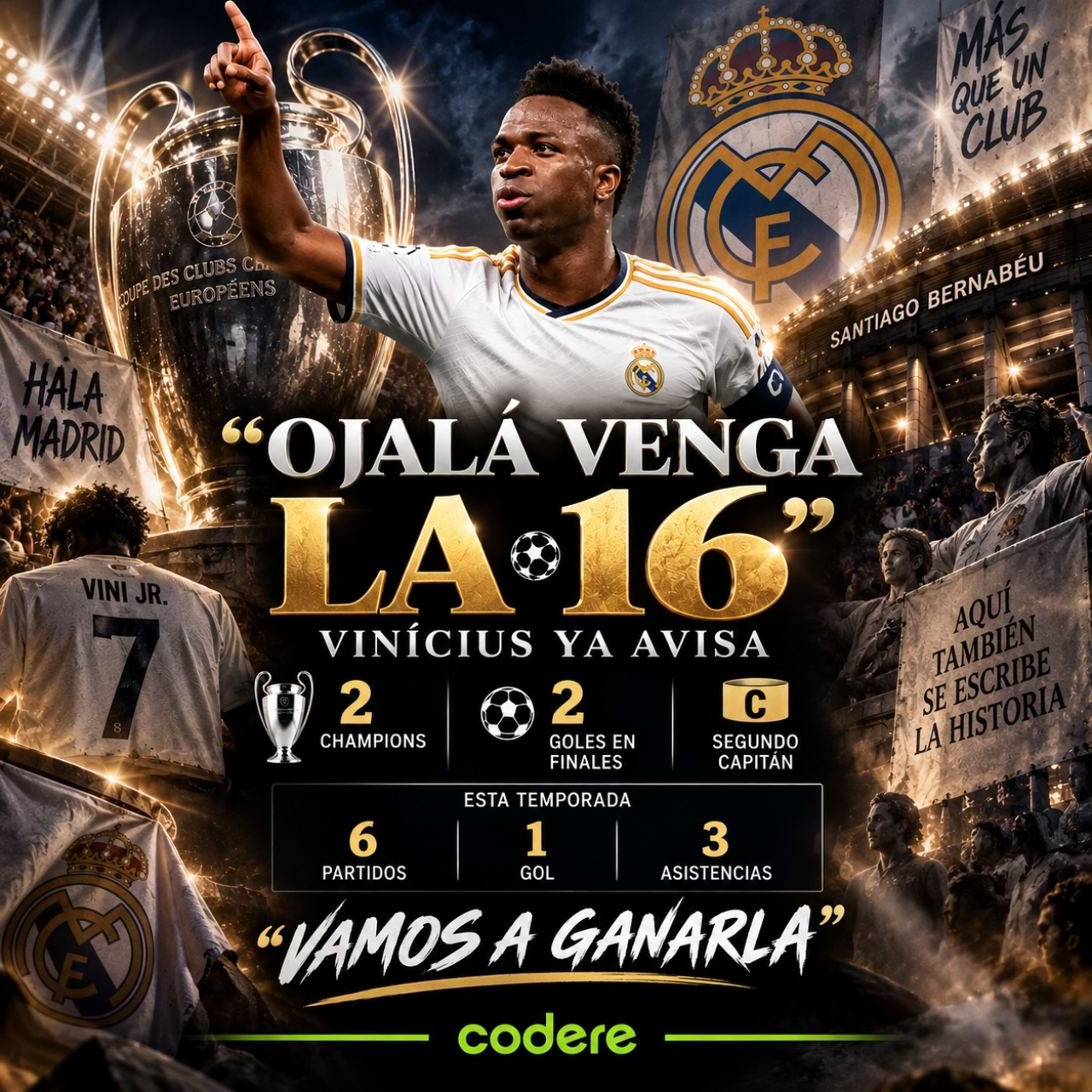 Vinícius Júnior quiere la 16 copa de Champions League 2026