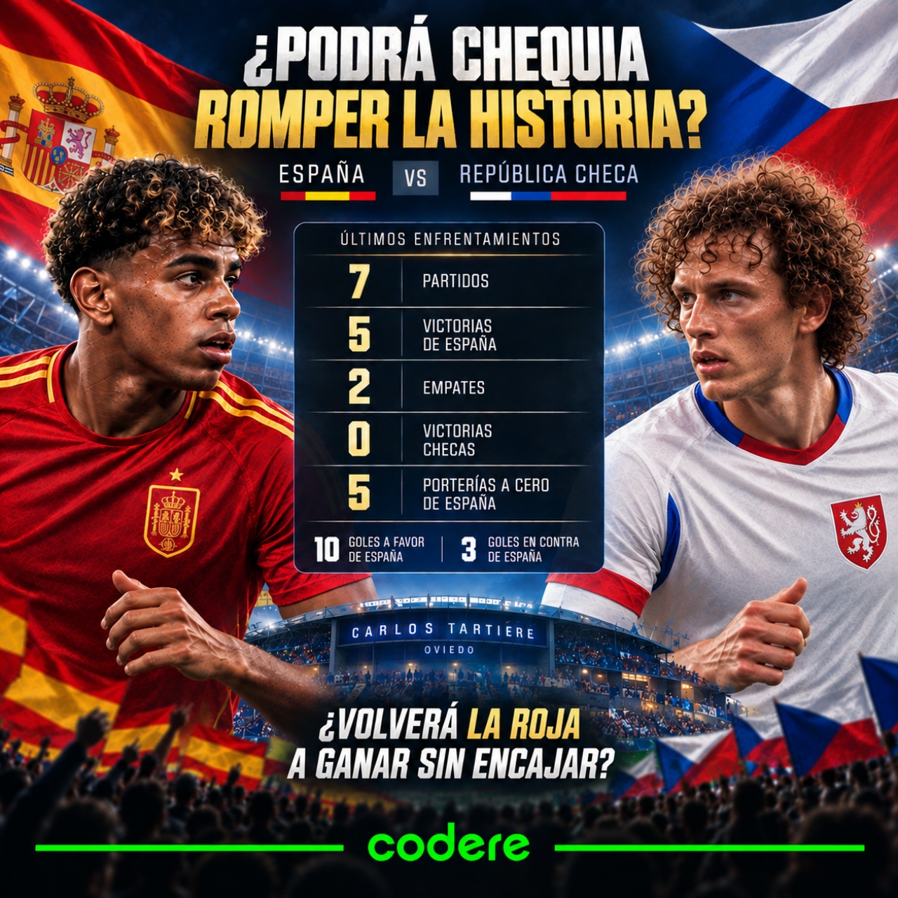 historial de España vs República Checa para el UEFA Nations League 2026-27