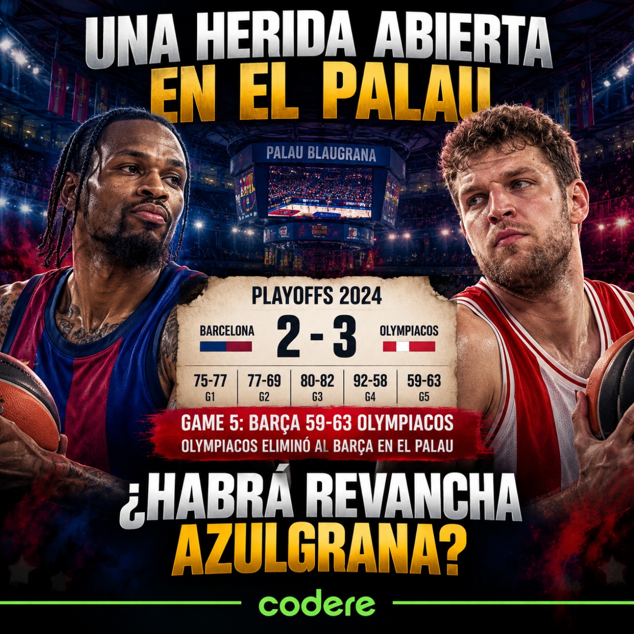 Barcelona vs Olympiacos en 2024 y revancha en 2026