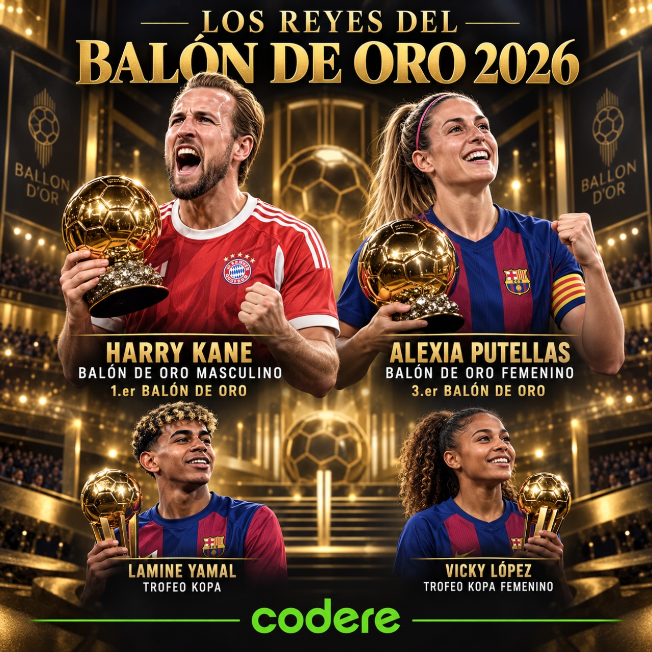 Harry Kane Alexia Putellas y nominados del Balón de Oro 2026
