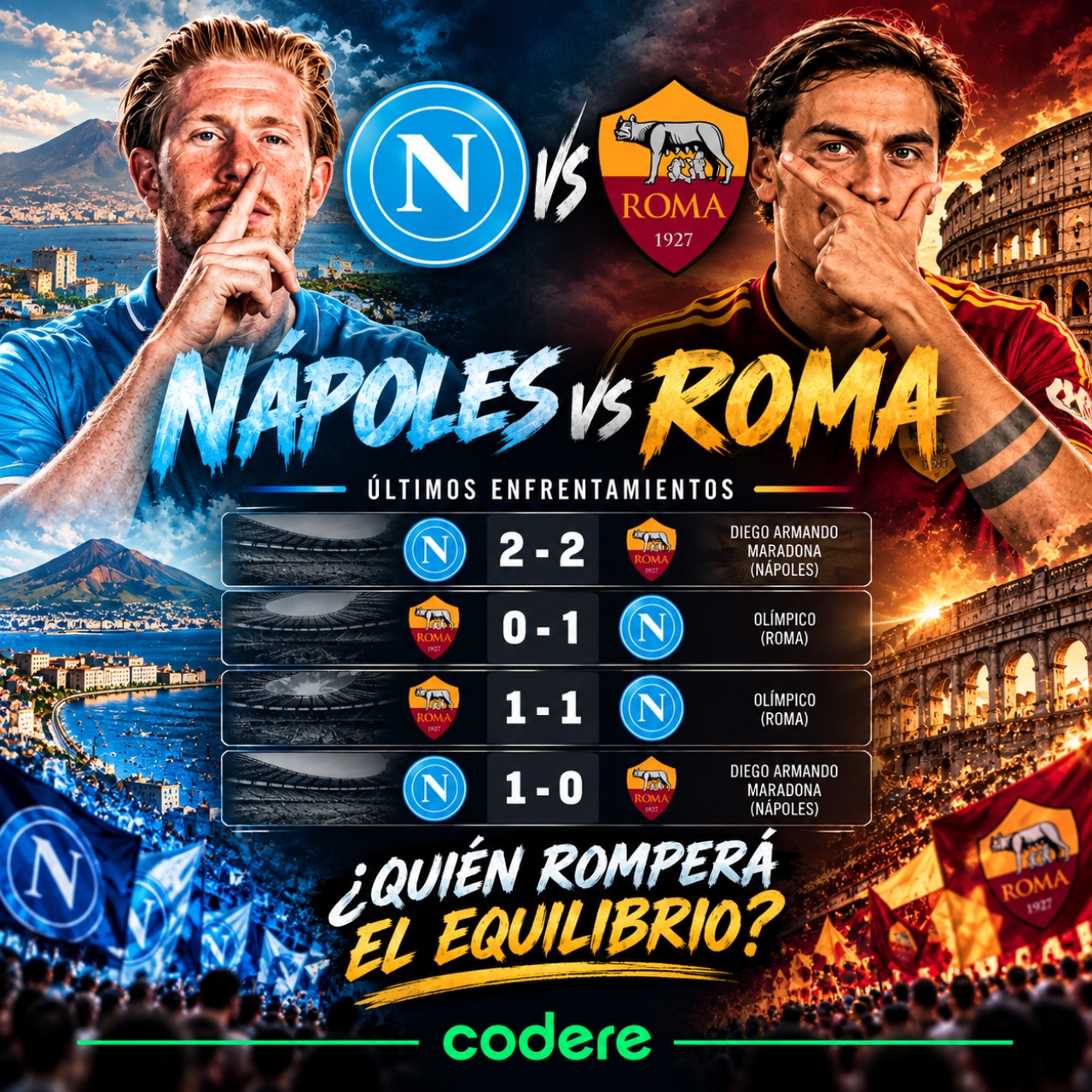 historial de partidos de Nápoles vs Roma de Serie A 2026-27