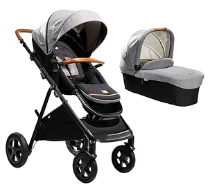 עגלה מפוארת לתינוק אריאה Aeria Signature הכוללת שינוי מצבי גובה - שחור/אפור Carbon ג'ואי