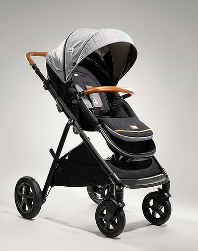 עגלה מפוארת לתינוק אריאה Aeria Signature הכוללת שינוי מצבי גובה - שחור/אפור Carbon